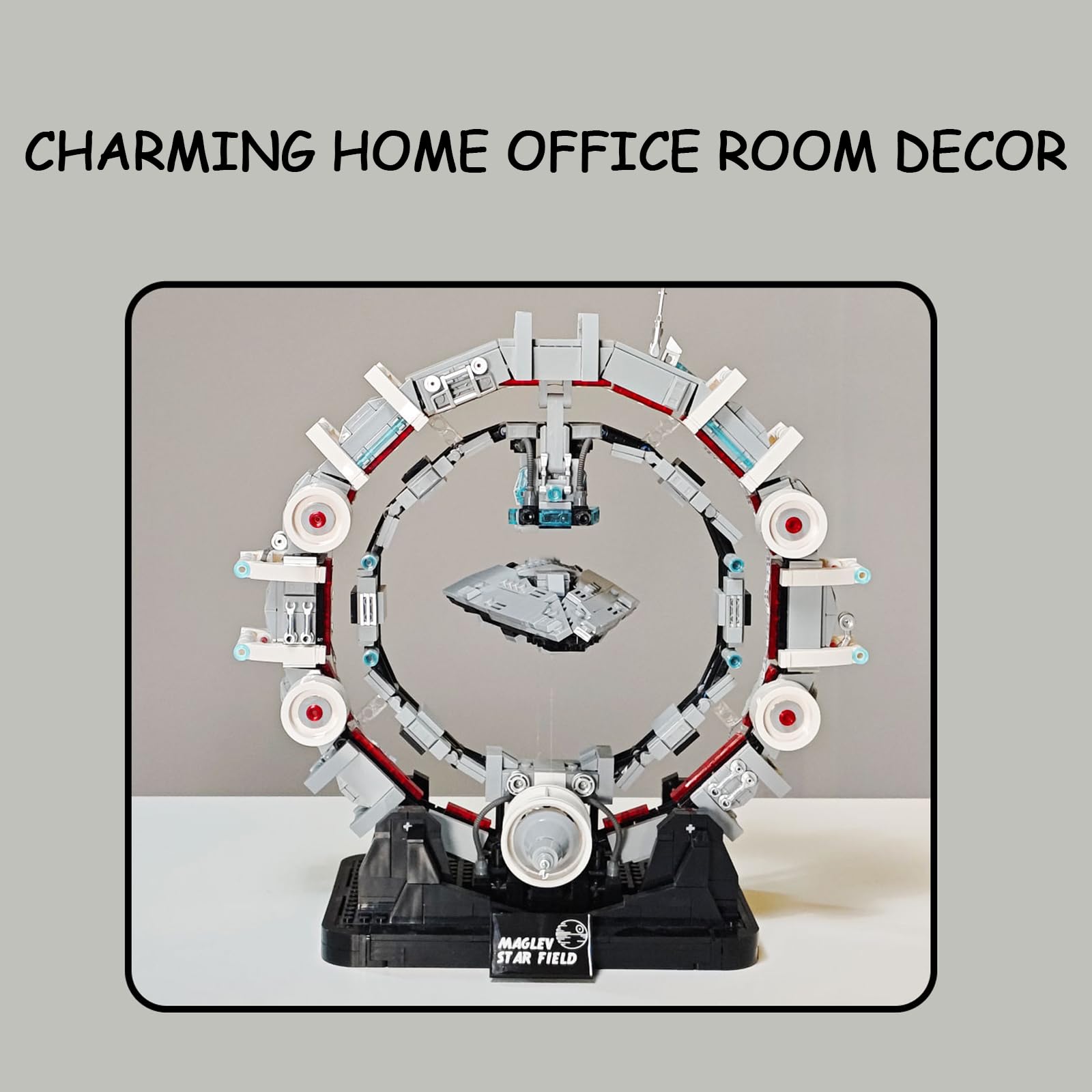 Kit de construction de vaisseau spatial magnétique flottant pour adultes - Modèle de jouet avec lumière - Décoration de bureau à domicile - Cadeau de collection pour les fans d'aviation 14+