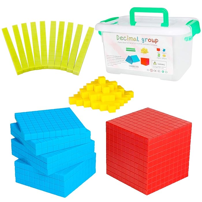 Buy NEOROD 121 PCS Base Ten Blocks for Math Manipulatives Plastic