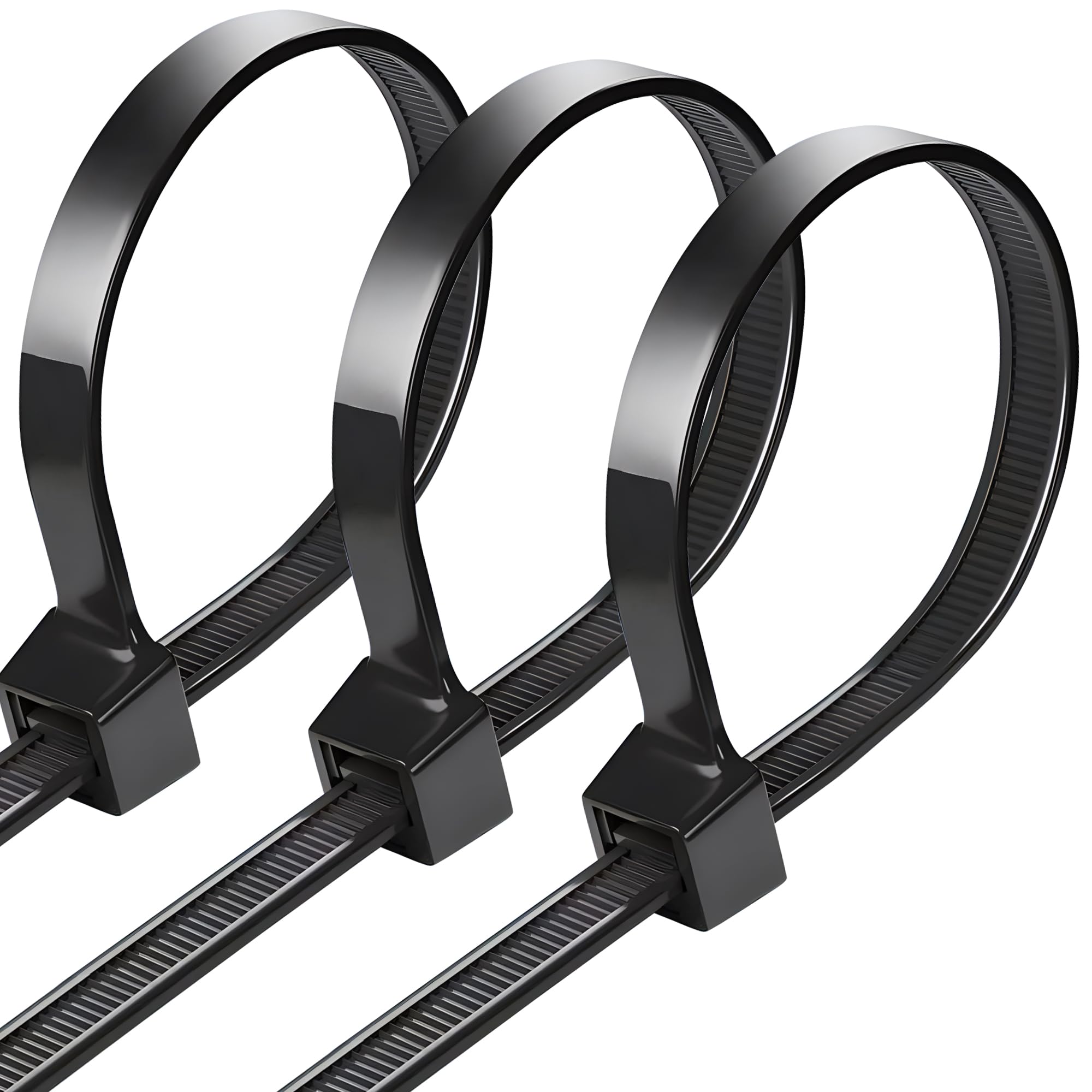 Kabelbinder Schwarz 8 mm, UV Beständig, 100 Stück, 75 kg Zugfestigkeit, Selbsthemmend für Kabelmanagement, Gartenarbeit, Wohnen, Werkstätten (450mm x 8mm)