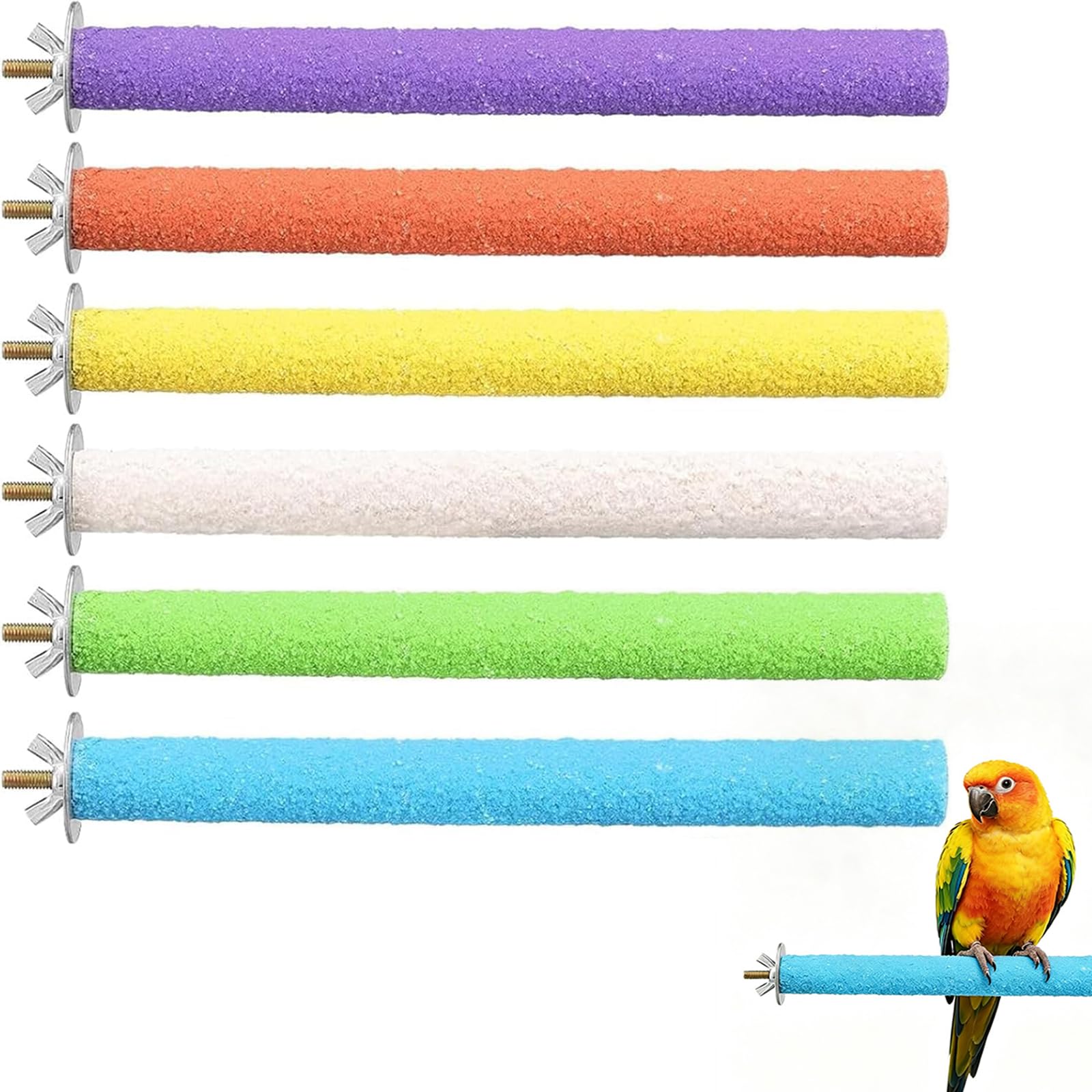 6Pcs Budgie Perches for Cage, Bird Cage Habitat Toy