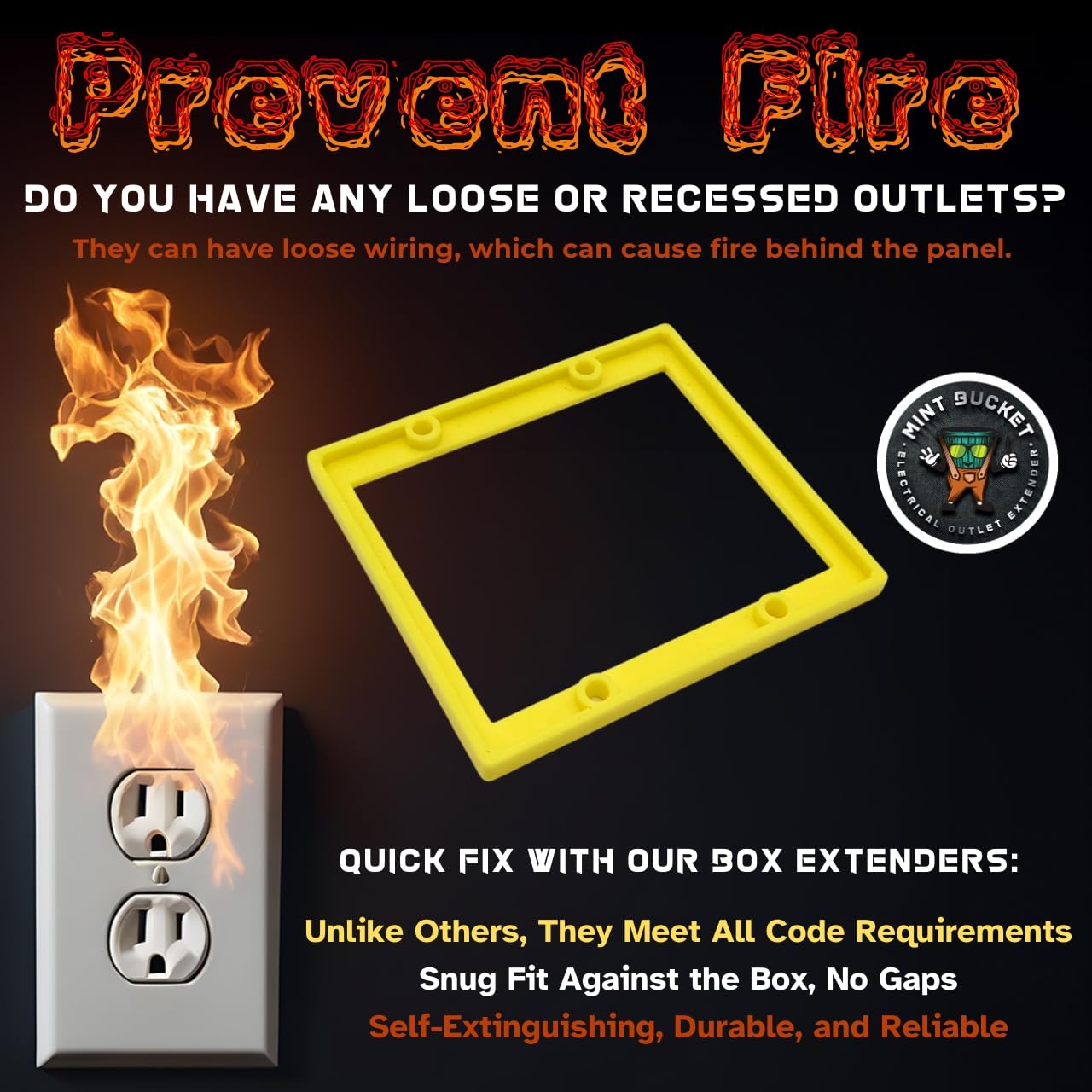 1/4" Double Gang Outlet Box Extenders, UL Listed, Electrical Box Extender for Outlets & Switches, Pack of 3 - Image 4