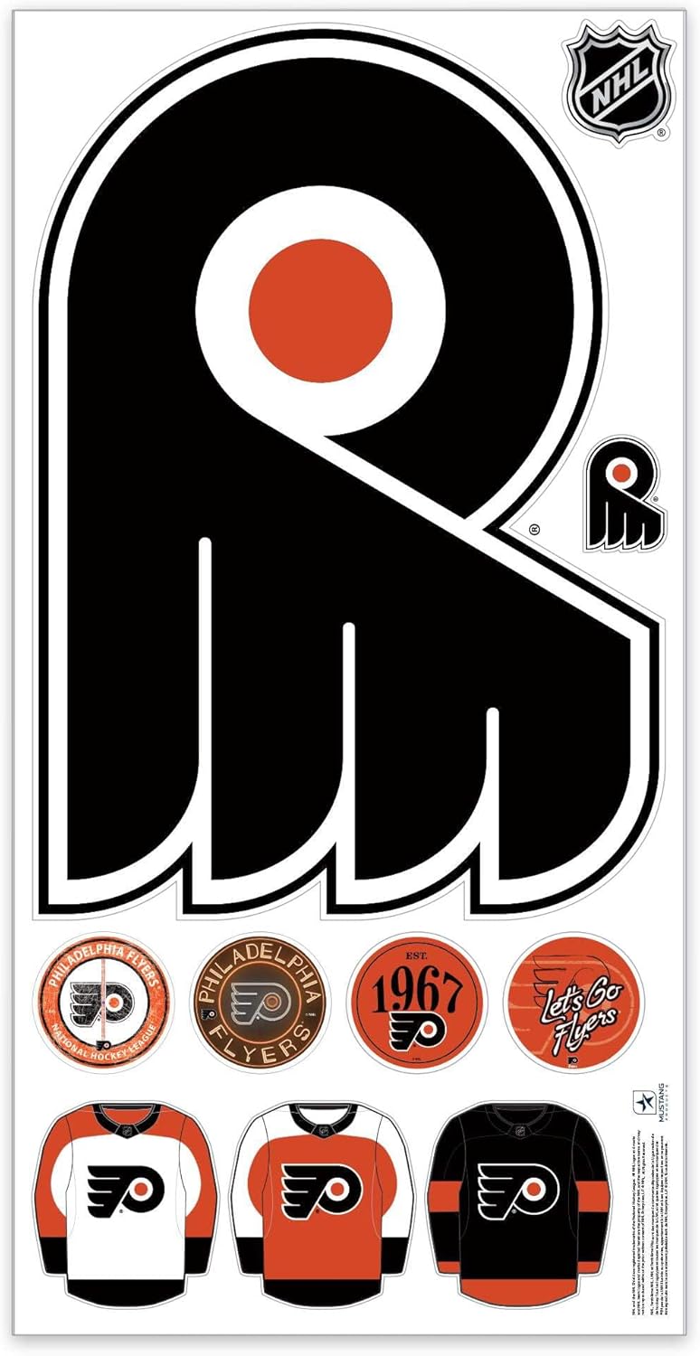 Sports Decor Philadelphia Flyers Repositionable Wall Decal Set - Team Logos