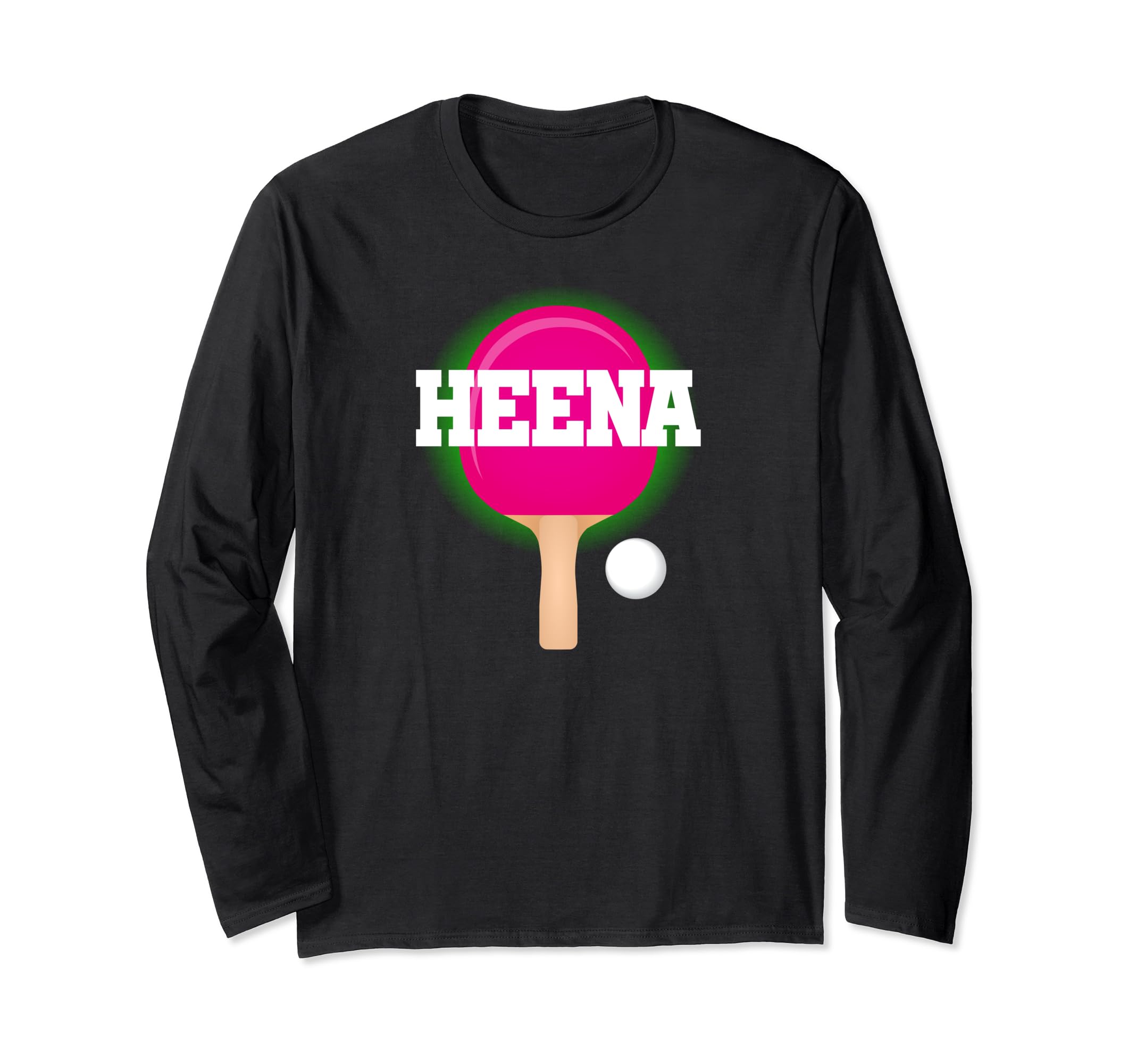 Heena Name Girls Table Tennis Ping Pong Game Racket Sports Long Sleeve T-Shirt