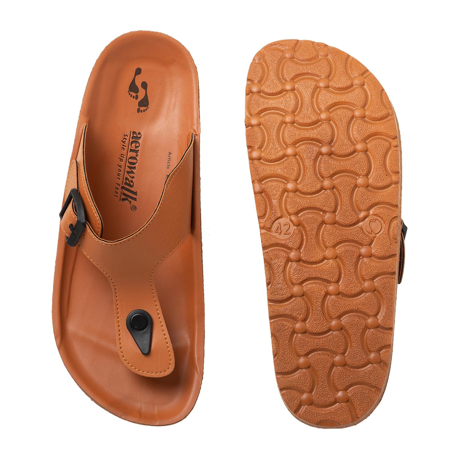 AEROWALK Stylish T-Shape Fashion Slipper for Men | Comfortable | Lightweight | Anti Skid | Casual Office Footwear (KC28) 3