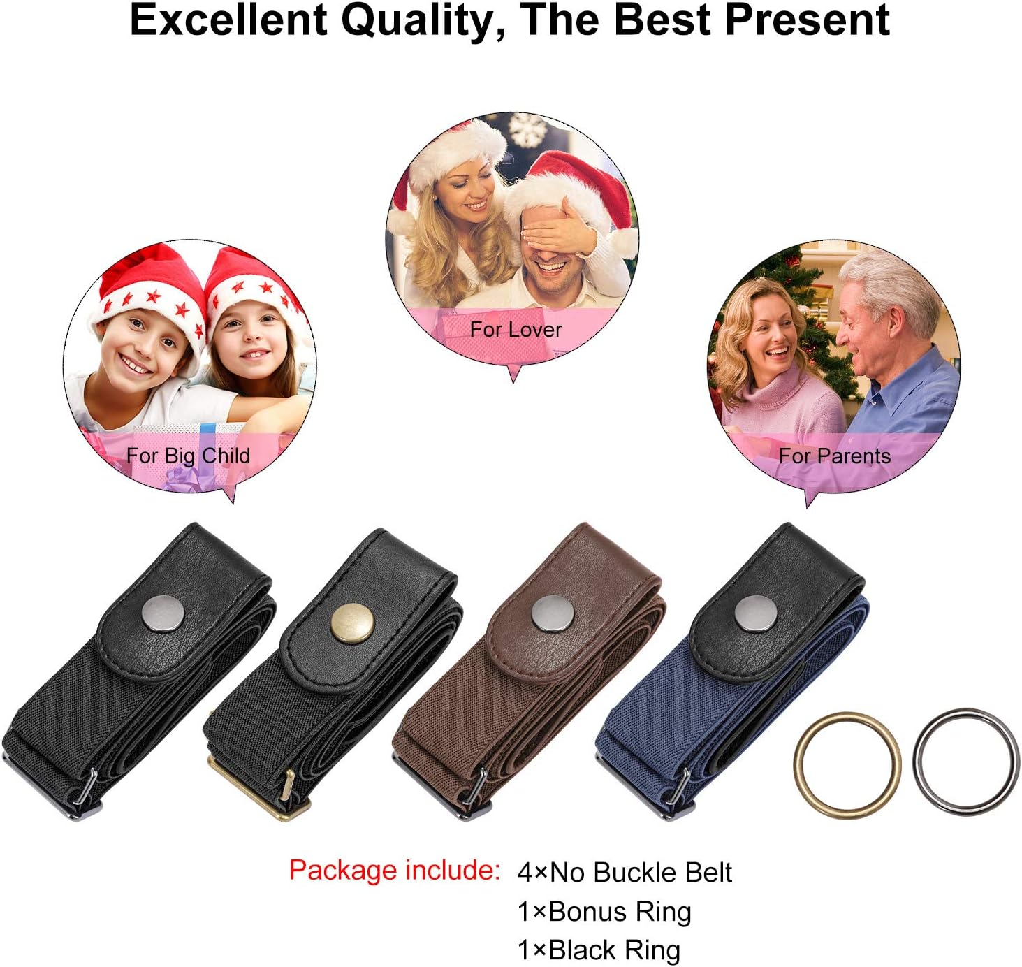 SUOSDEY No Buckle Elastic Stretch Belts for Men and Women, Comfortable Invisible Belts for Jeans Pants - Image 6