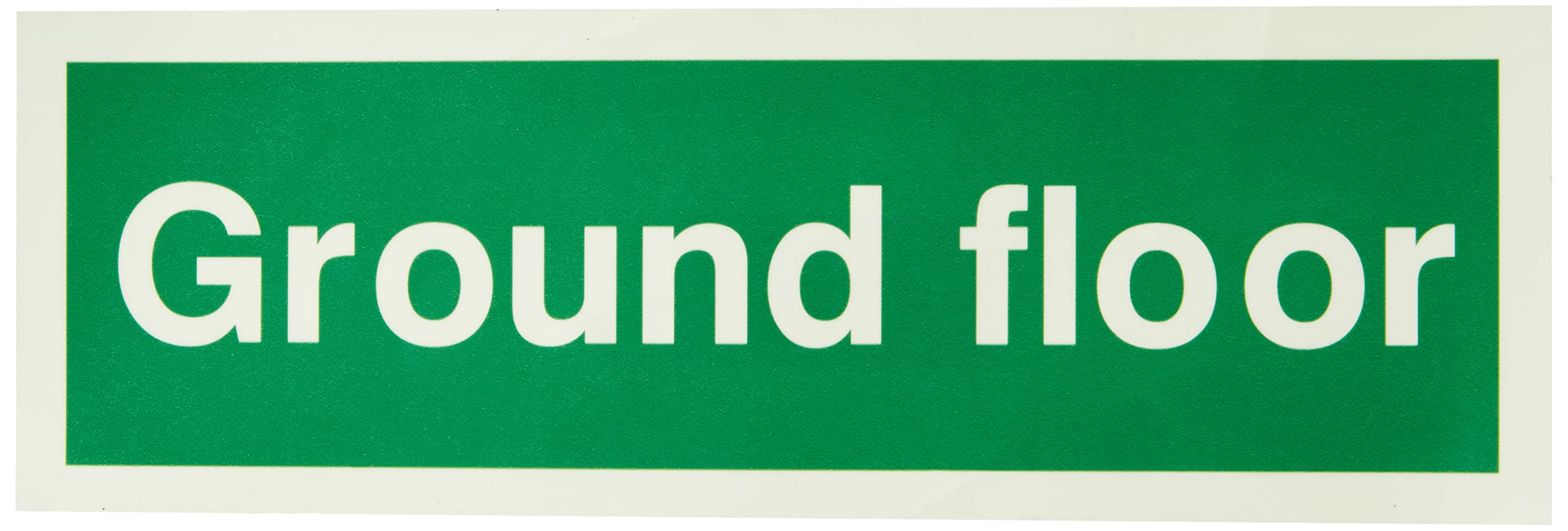Glow In The Dark Ground Floor Sign 300mm x 100mm - Rigid Plastic