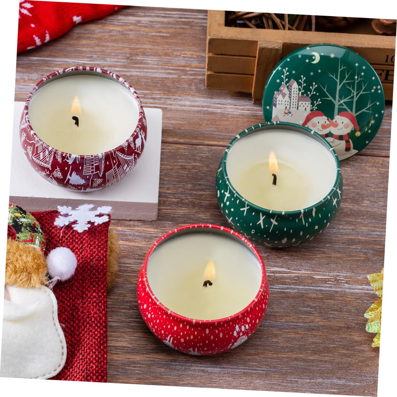 Holibanna 8stücke Pack Weihnachtliche Duftkerzen Aromatherapiekerzen Duftwachskerzen Weihnachtsduftkerzen Weihnachtsschmuck