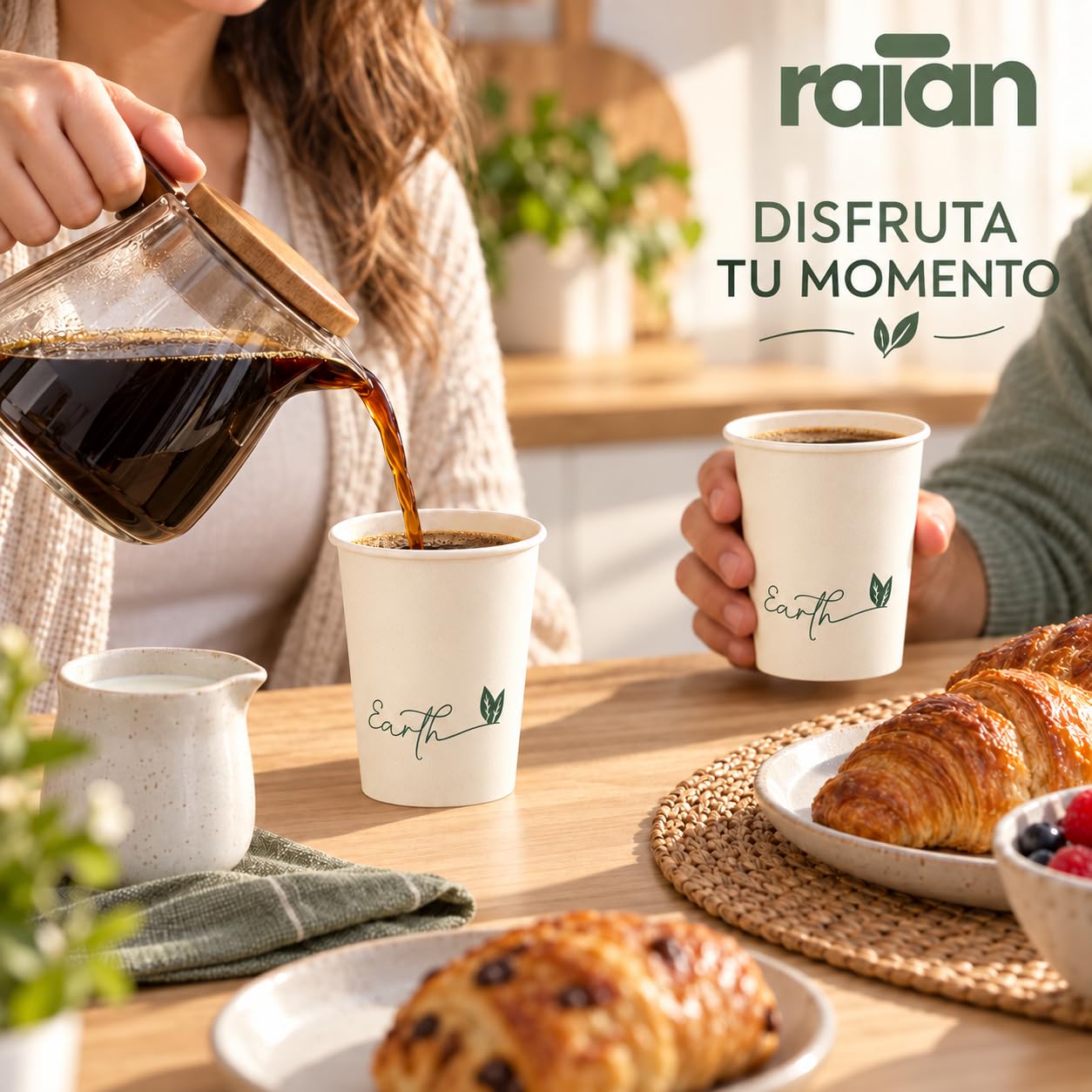 raian Jednorazowe tekturowe kubki do kawy 210 ml do Cappuccino 1000 szt