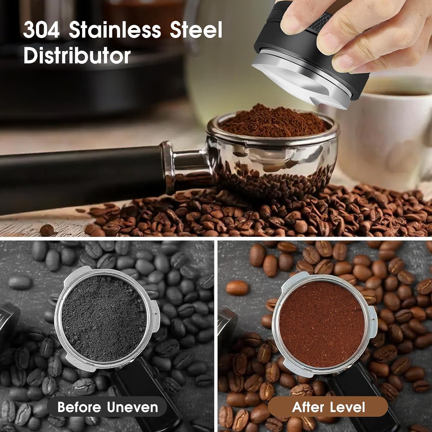 Juego de accesorios de espresso de 51 mm con herramienta WDT y embudo dosificador, se adapta a máquinas de espresso y portafiltros de 51 mm, herramientas de café barista (54 mm)
