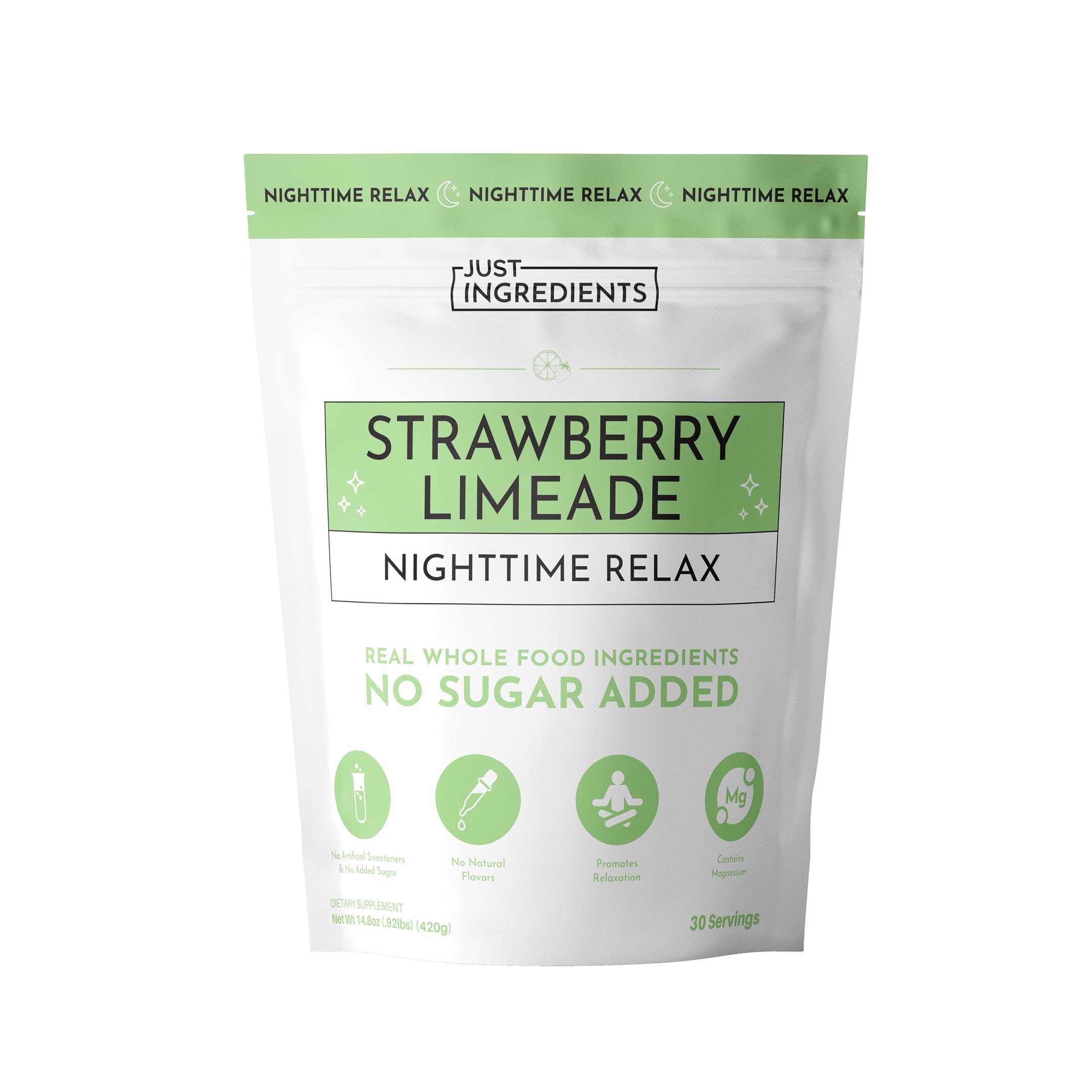 JUST INGREDIENTS Strawberry Limeade Sleep Powder - Nighttime Relax - 5.4 oz