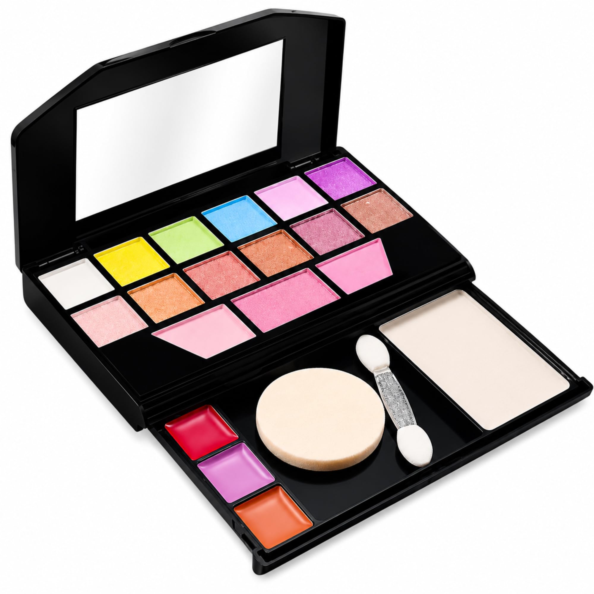 All in One Makeup Kit for Women | Professional Makeup Palette with Eyeshadow, Blush, Lip Color, Face Powder, Mirror & Sponge | Portable Travel Cosmetic Set | Complete Beauty Kit for Girls & Beginners-image-44