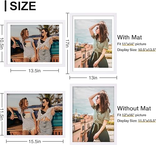 Vista 665 de Vittanly - Juego de 9 portarretratos, plexiglás resistente a rupturas, exhibe fotos de 12 x 12 pulgadas o, con paspartú, de 8 x 8 pulgadas, marcos