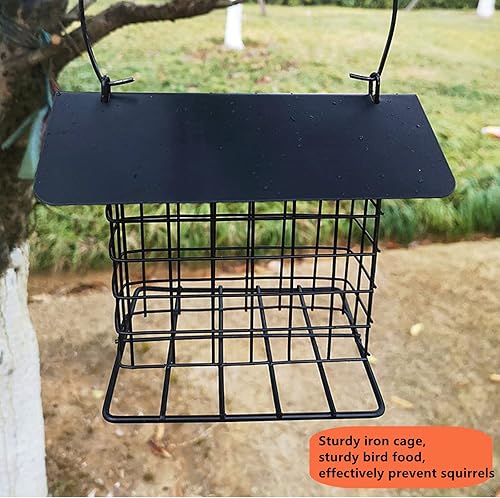 Miniatura 6 de Comedero para pájaros en sebo mejorado, a prueba de lluvia, para colgar al aire libre, para uso con pasteles de sebo, pasteles de semillas, pasteles