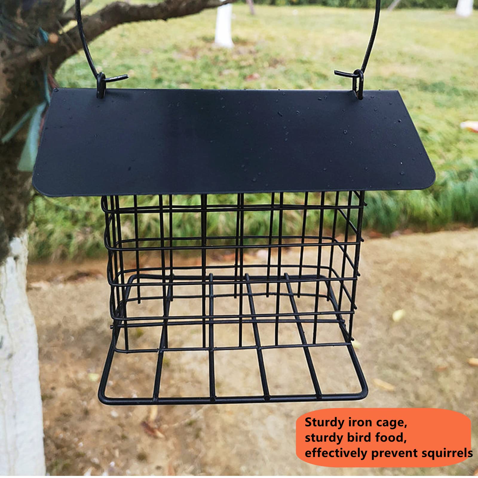 Comedero Zinc Verde Dispensador De Bolas De Sebo Fallen Fruits - Comedero Para Pájaros Con Techo De Zinc Verde Alimentación Pájaros Invierno