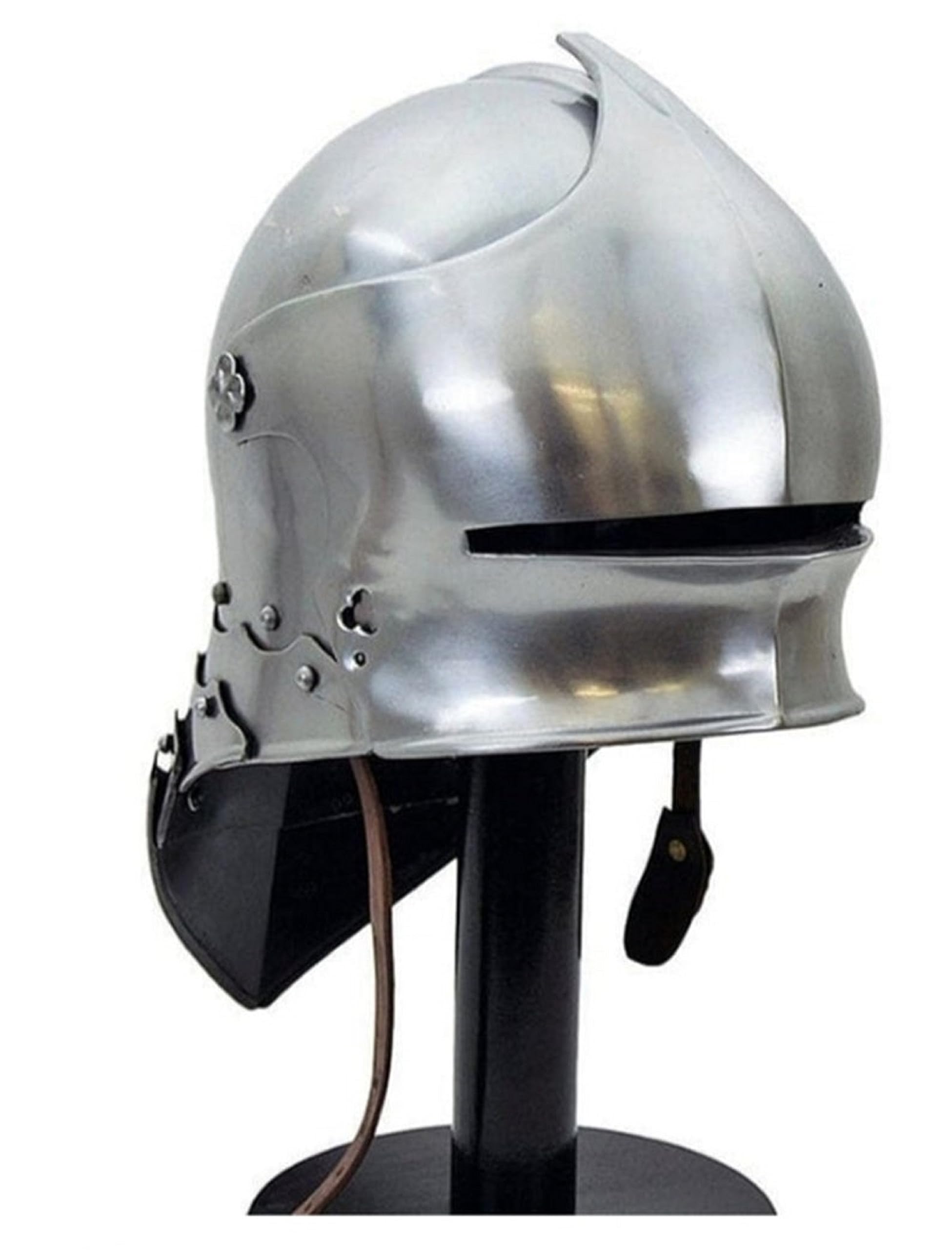 Medievale Tedesco Gotico Sallet Casco Visiera Sallet Casco Europeo Armatura Viso Chiudi Casco Acciaio LARP Guerriero cosplay casco Halloween