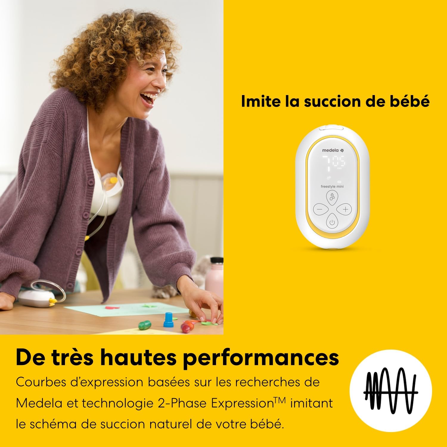 Medela Tire-lait double électrique Freestyle Mini Hands-Free avec collecteurs mains libres et batterie rechargeable