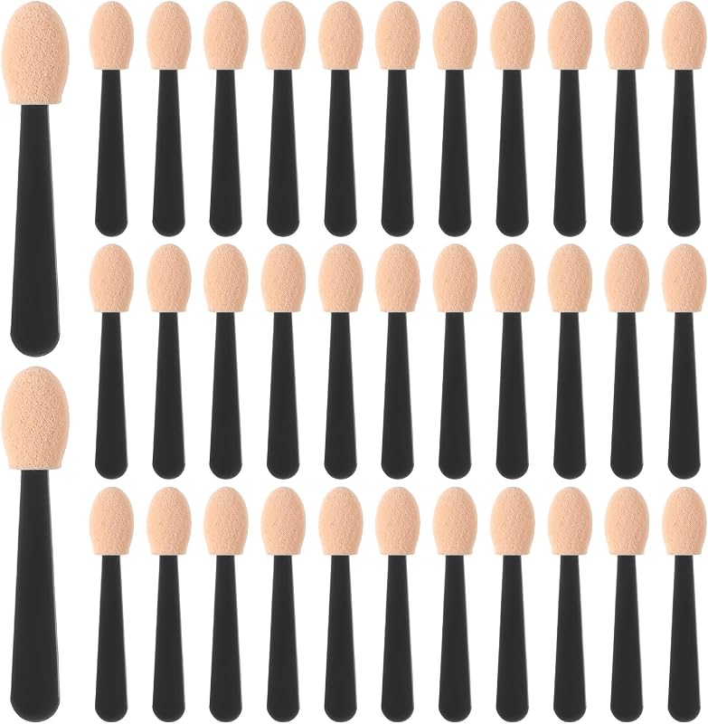 Disposable Eyeshadow Applicator, 100 Pcs Eyeshadow Sponge Applicator Small Eyeshadows Brush Single-Ended 1.85 Inch Portable Travel Mini Eye Makeup Brushes Short Eyeshadows Brushs for Women