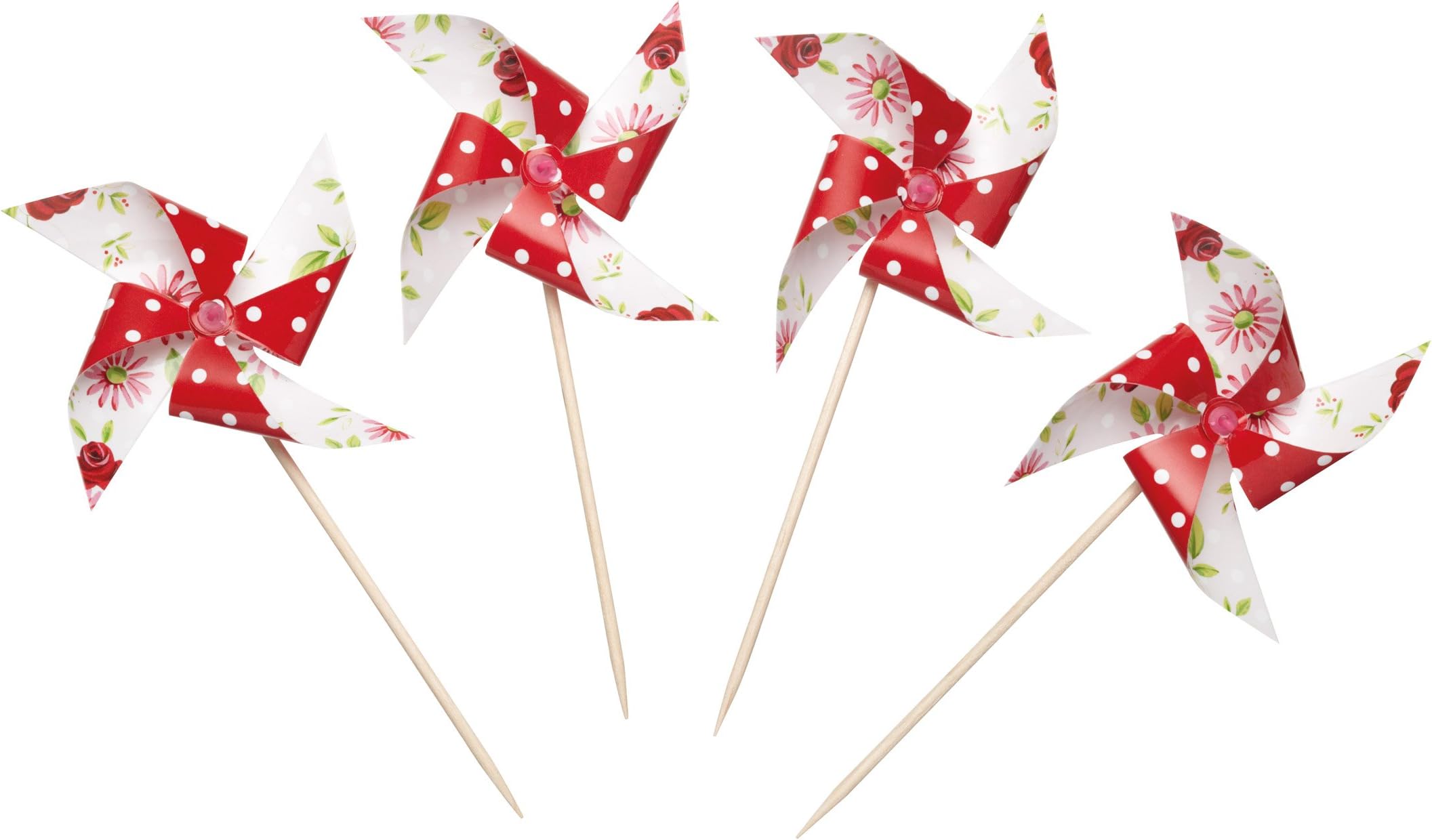 KitchenCraftSweetly Does It Windmill Cake Toppers, Red