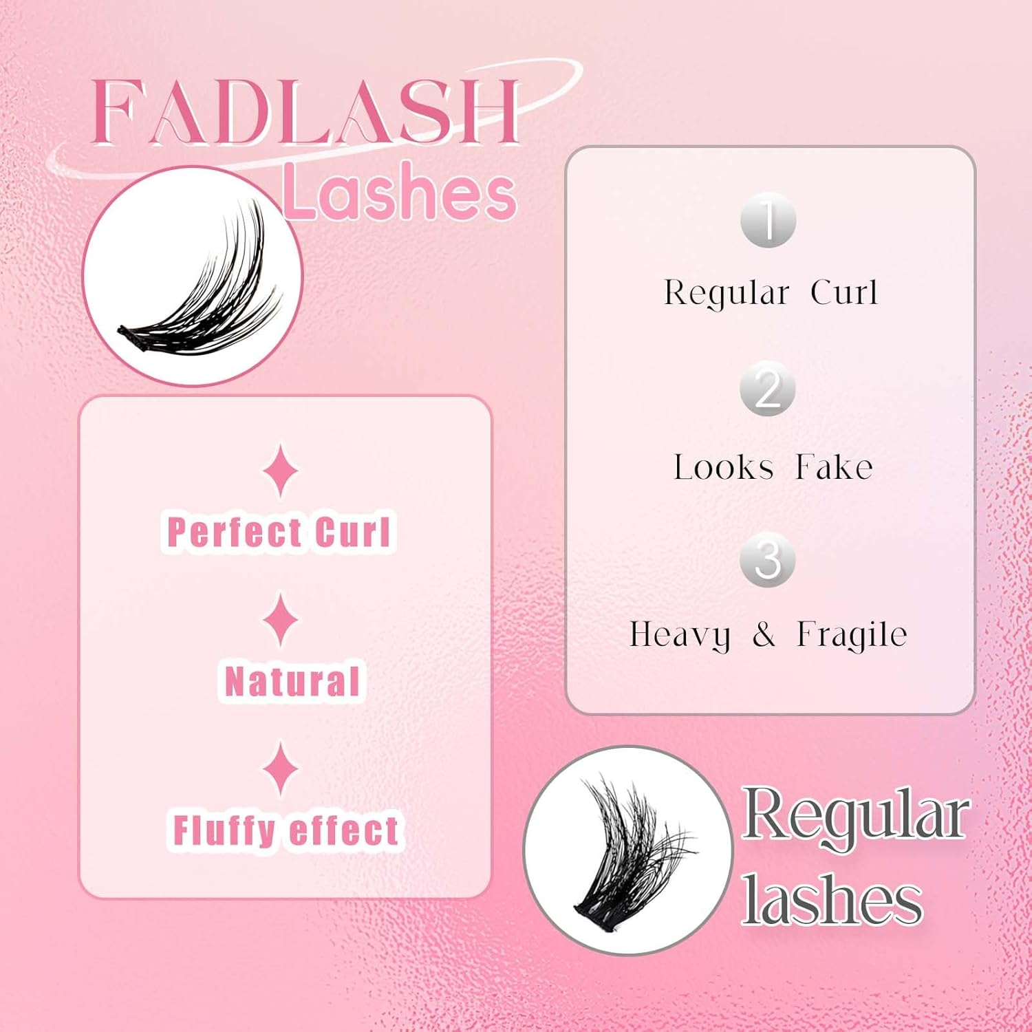 FADLASH Lash Clusters Kit Individual Lash Extensiones Wispy Faux Mink 8-16mm DIY Eyelash Extension Kit Eyelash Clusters Lashes with Bond and Seal and Remover Lash Tweezer for Self Use（AD17-D-8-16)