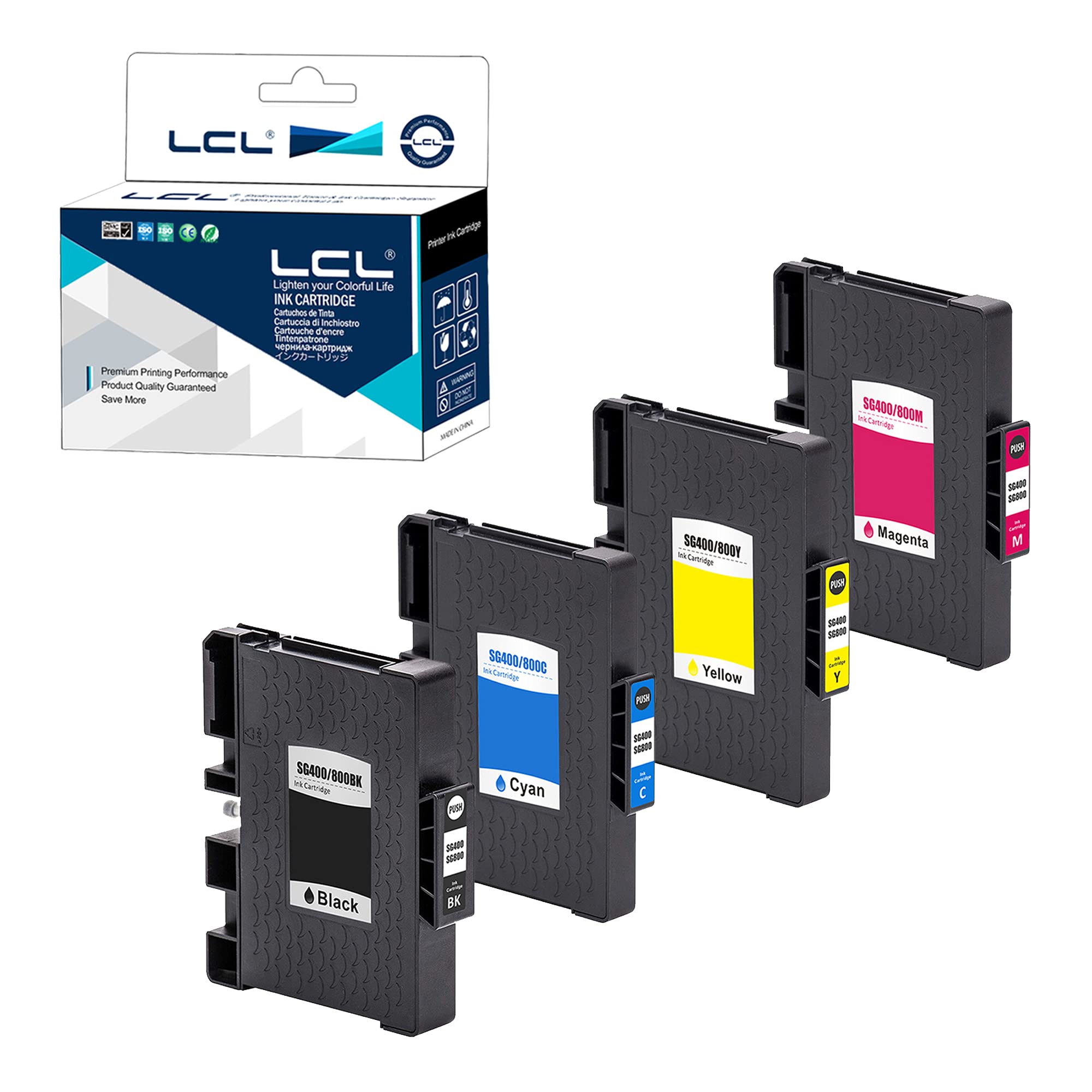 LCLCompatible Sublimation Ink SG400 SG800 SG400NA SG800NA PRINTAN DINK 60ml 40ml (4PK KCMY) Replacement for Sawgrass Virtuoso SG400 SG800 SG400NA EU SG800NA Sublimation Printer SG3110 SG2100N