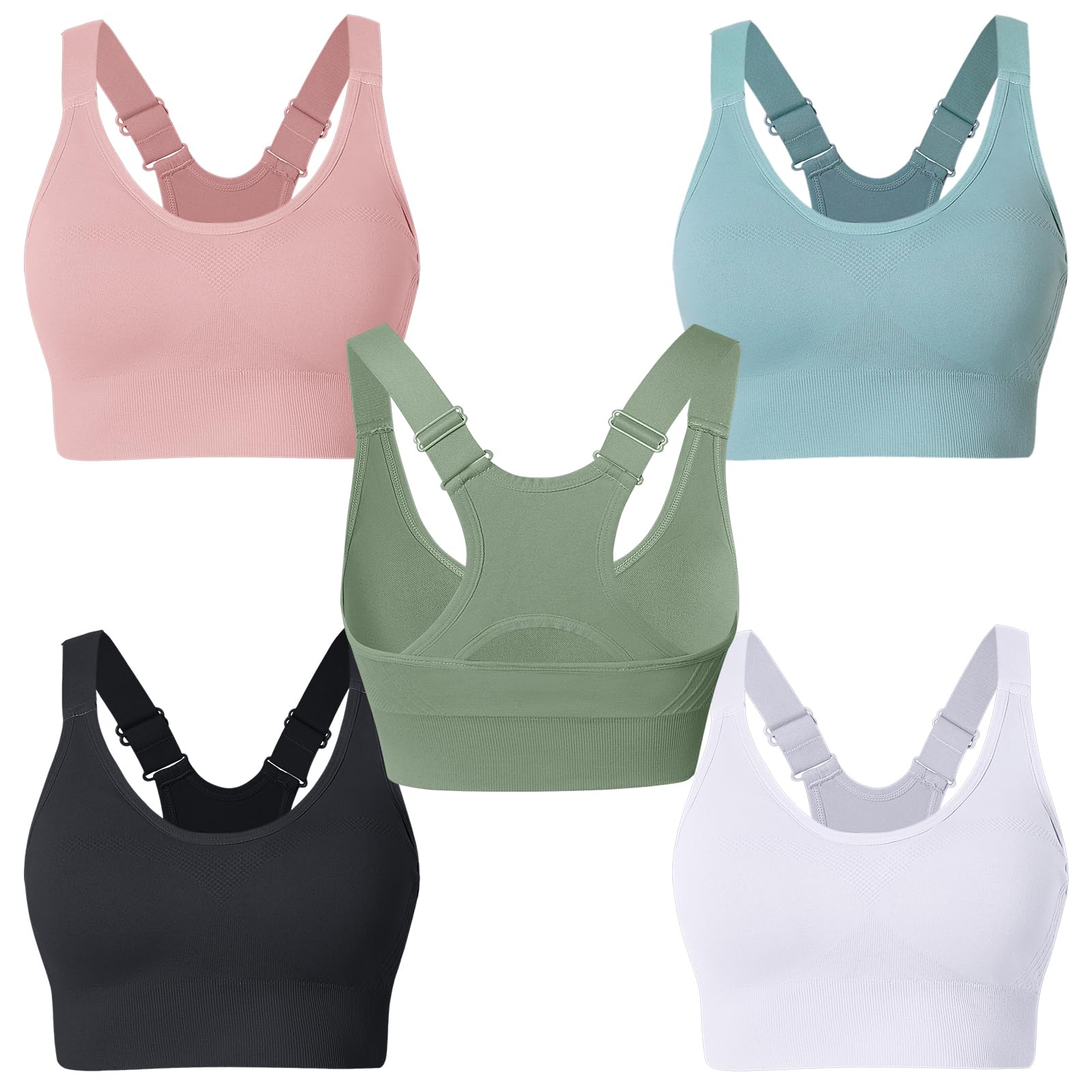 Sujetador Deportivo Mujer Top Deportivo Alto Impacto Bra Almohadillas Extraíbles Bra Top sin Aros para Yoga Fitness Gimnasio