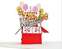 Vista 11 de iGifts And Cards Tarjeta de felicitación emergente 3D con caja de fiesta de cumpleaños número 80, increíble, globos, único, celebración, feliz