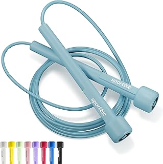SPORTBIT Adjustable Jump Rope for Fitness and Exercise | Fitness and Exercise, Cardio, Boxing, and Weight Loss, Speed Rope, Men & Women