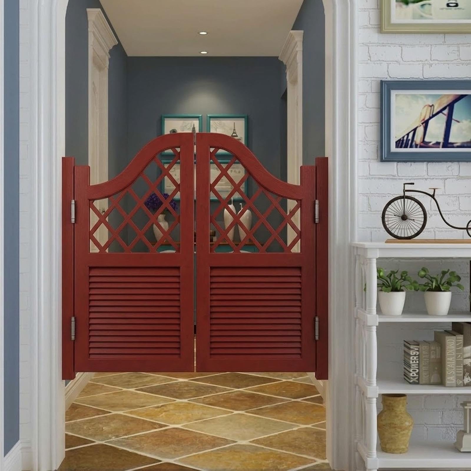 Puerta batiente doble, puerta de salón de madera maciza con bisagras