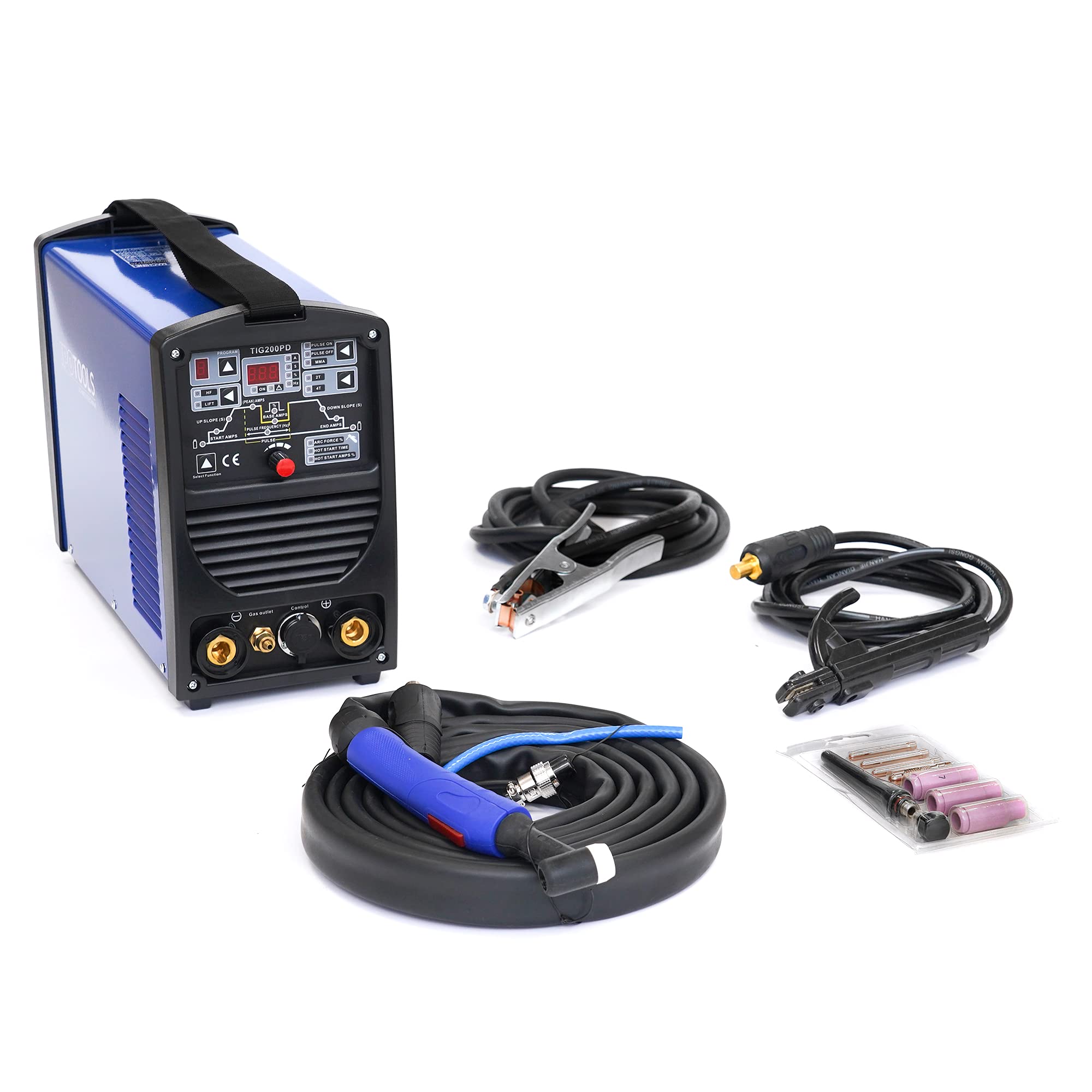 IPOTOOLS TIG-200PD Saldatrice TIG - Saldatrice TIG con IGBT 200A 230V, Saldatrice a elettrodo MMA 3 in 1, Saldatrice portatile, 7 anni di garanzia