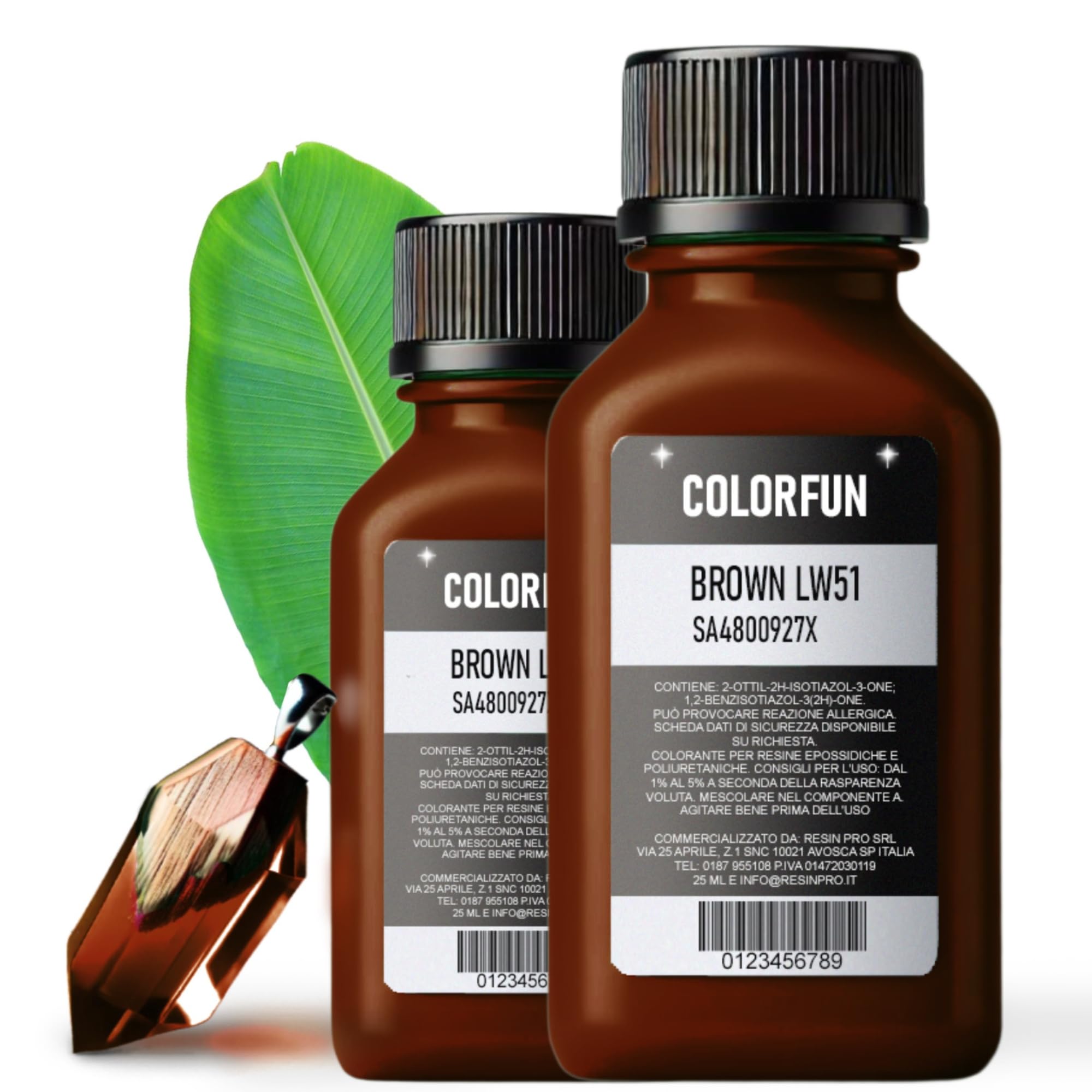 Resin Pro Colour Fun Brilliant Brown Dye Colour, Colouring Liquid Pigment for Transparent Epoxy Resin, Ideal for Arts, Hobbies and DIY - 100 ml