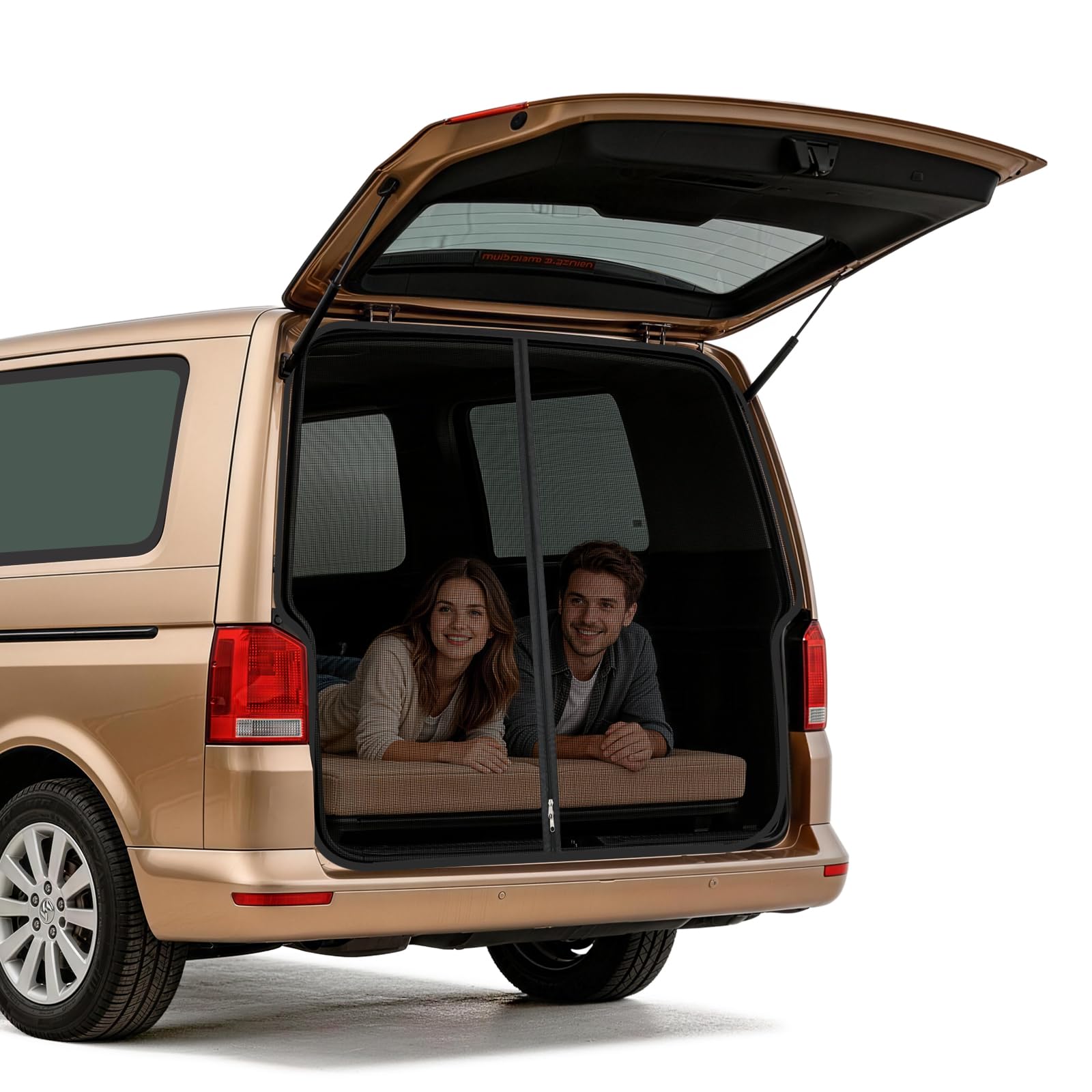 Moskitonetz Auto Hintertür Kompatibel für VW T5 T6,Auto-Fliegengitter mit Insektenschutz und Sonnenschutz, Auto Insektennetz Kofferraum Schattennetz Camping Belüftung Moskitonetze Reise (Rear)