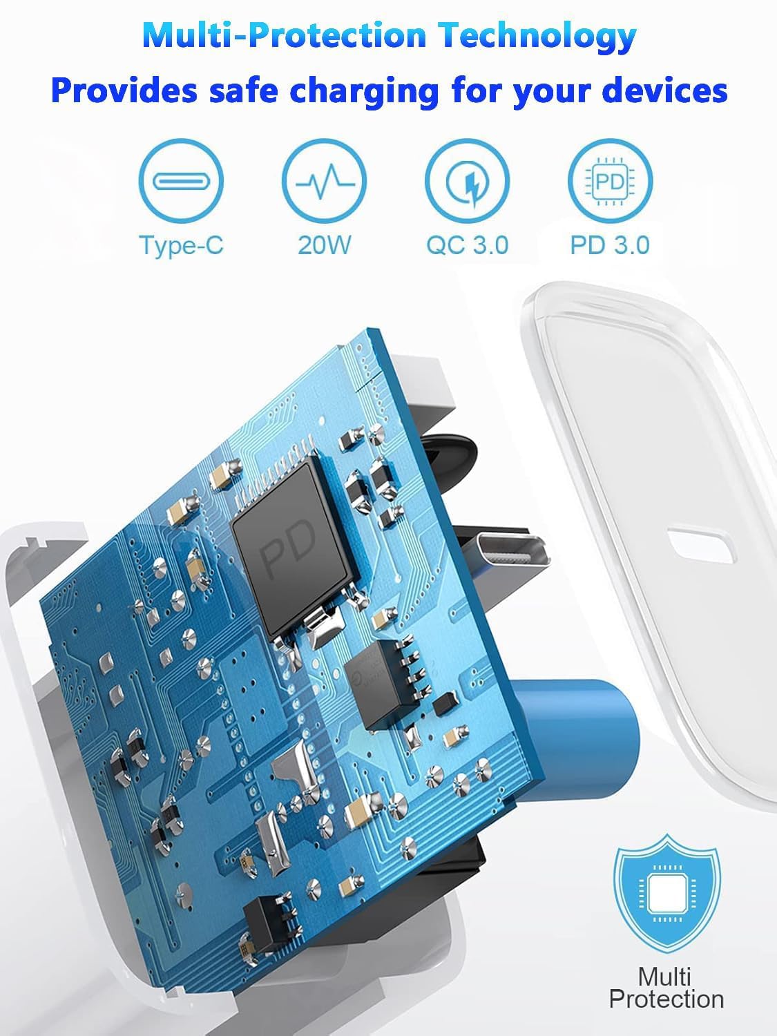 Cargador rápido para iPhone 17, 16, 15, paquete de 2 unidades de 20 W USB C con cable de carga rápida de alta velocidad tipo C de 6 pies para Apple iPhone 17 Pro Max/Pro/Pro/Air, iPhone 16/15 Pro Max