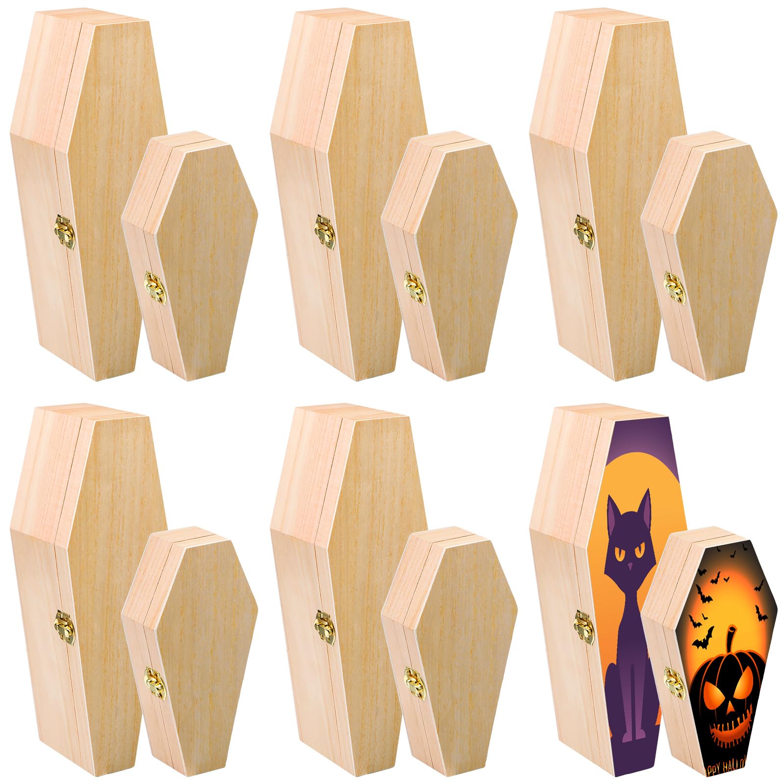 Buy Leinuosen 12 Pack Halloween Coffin Box 6 Inch 12 Inch DIY Halloween