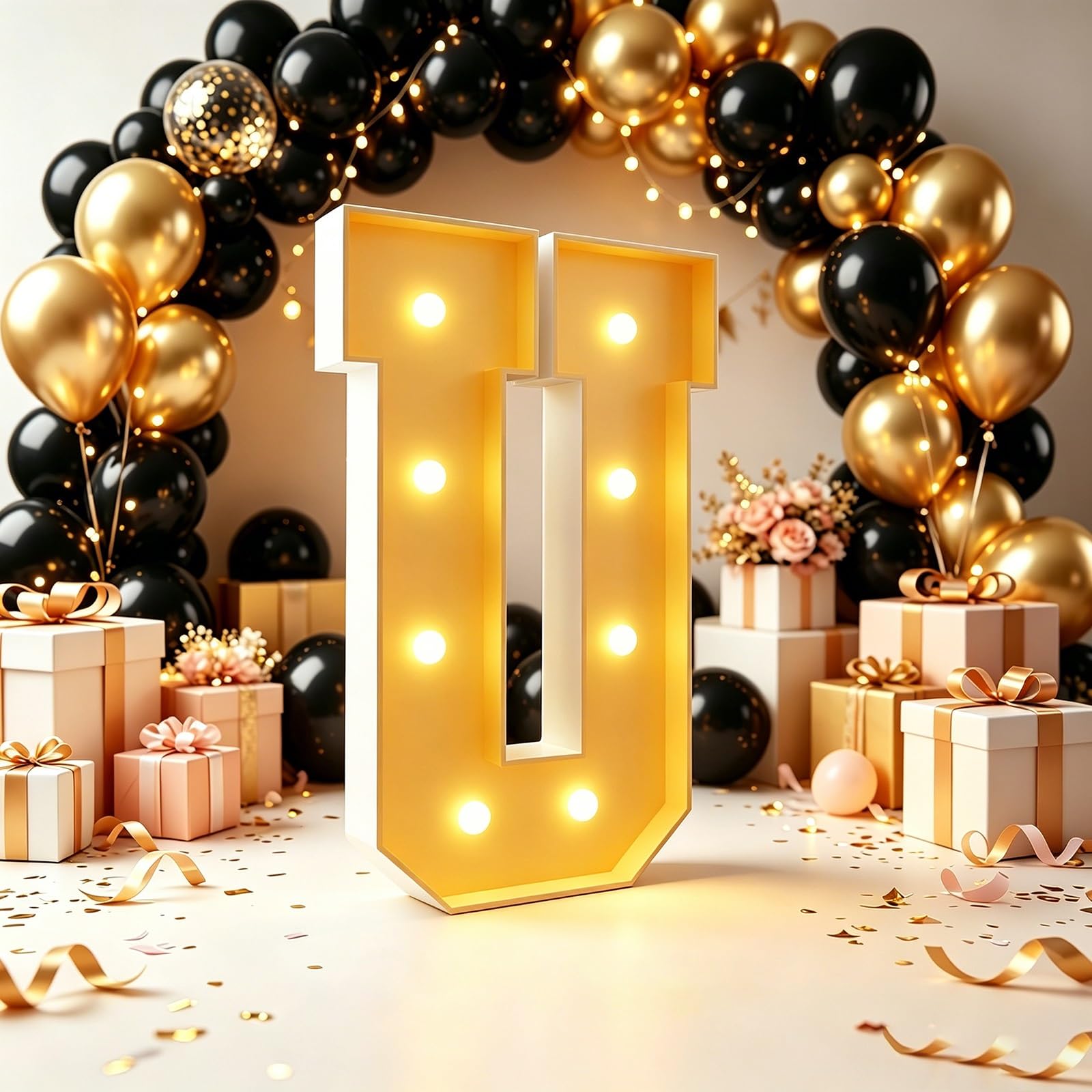 120cm Marquee Letters, Giant LED Light Up Letter(Letter U)