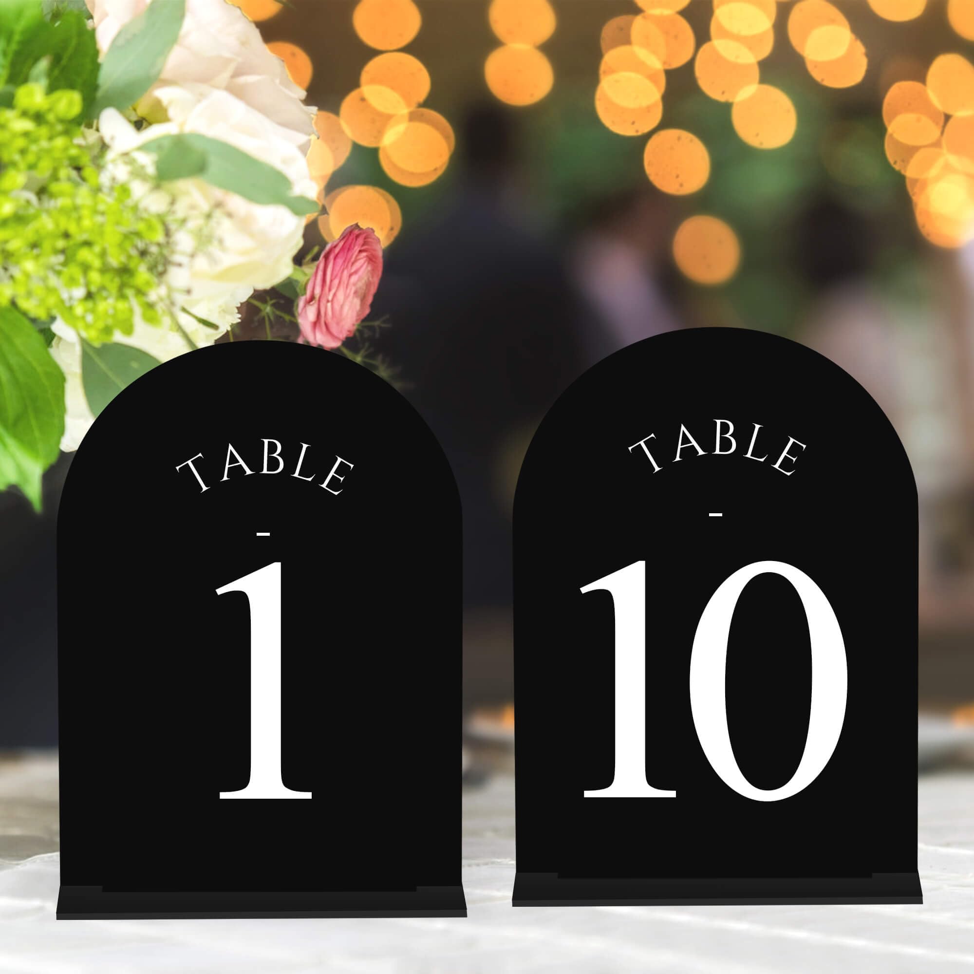 JOYIT Arch Wedding Table Numbers 1-10 with Stands, 5x7 Acrylic