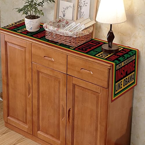 Miniatura 5 de Nepnuser Camino de mesa Black History Month de lino rústico Juneteenth Pride Party comedor mesa de cocina decoración interior y exterior 13 x 90