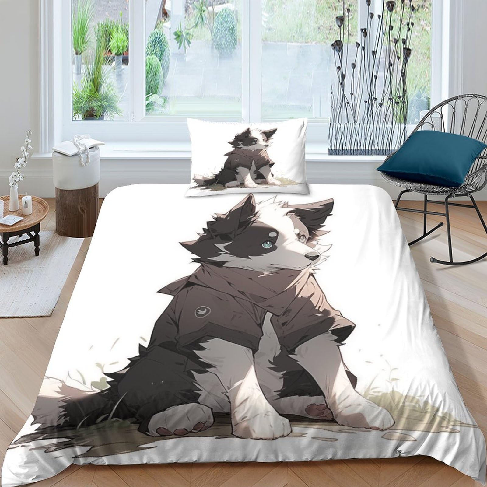 Housse de couette microfibres dogs 3D au toucher soft d'une douceur incomparable
