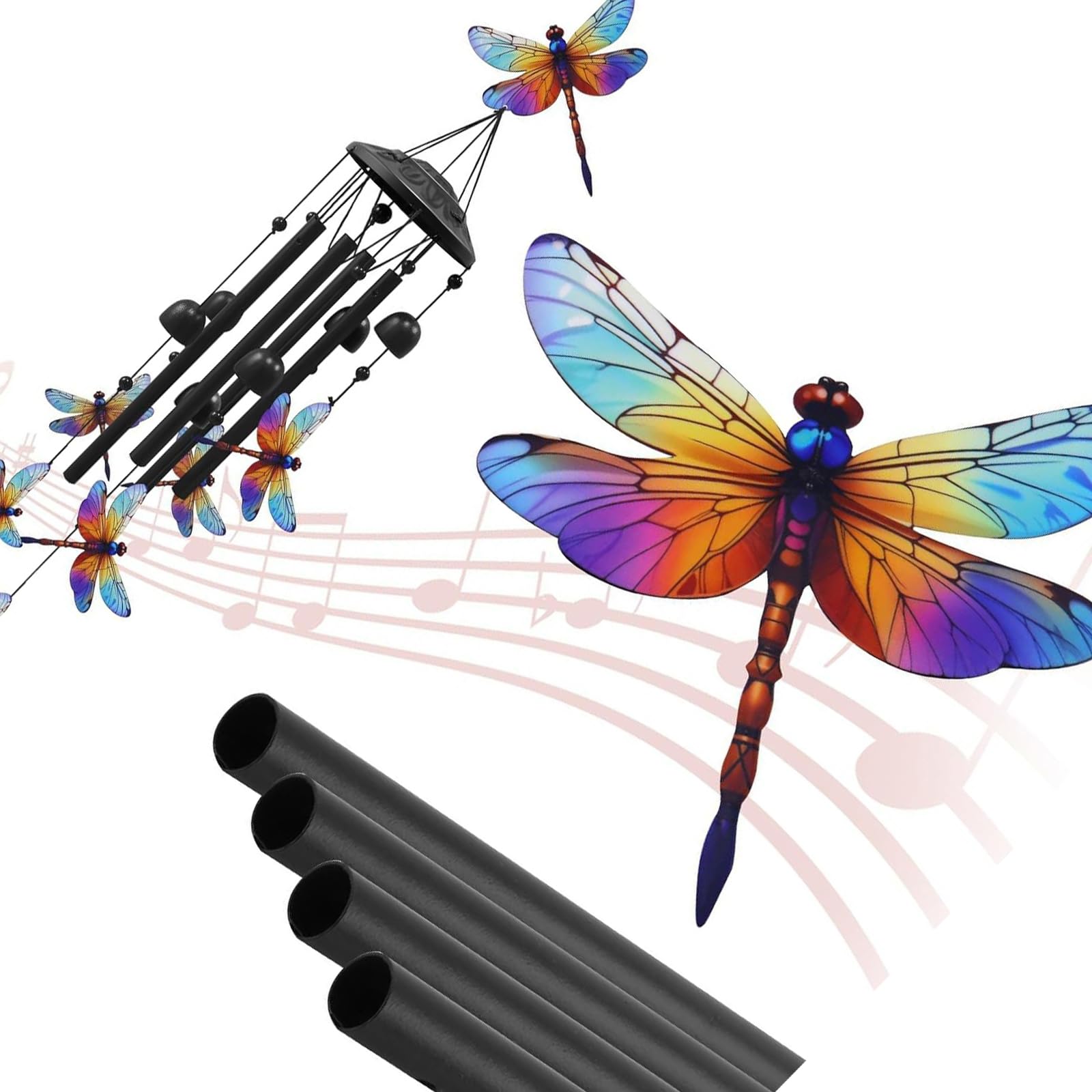 Easy Install Friendly Metal Wind Toll Offering Colorful Visuals and Gentle Carillons for Patio Otherwise Garden Use Permanent Metal Wind Colorful Weather Outdoor Garden Patio Yard Easy Install Outdoor