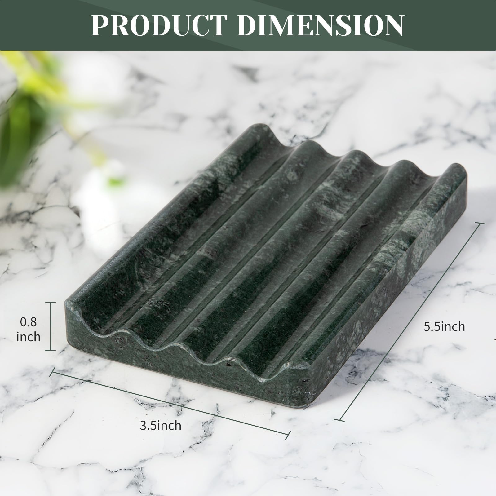 Koville Jabonera de mármol natural indio de lujo, 2 piezas de soporte de barra de jabón de piedra para ducha, lavabo de baño, soporte de jabón antideslizante para ducha, ahorro de jabón fácil de