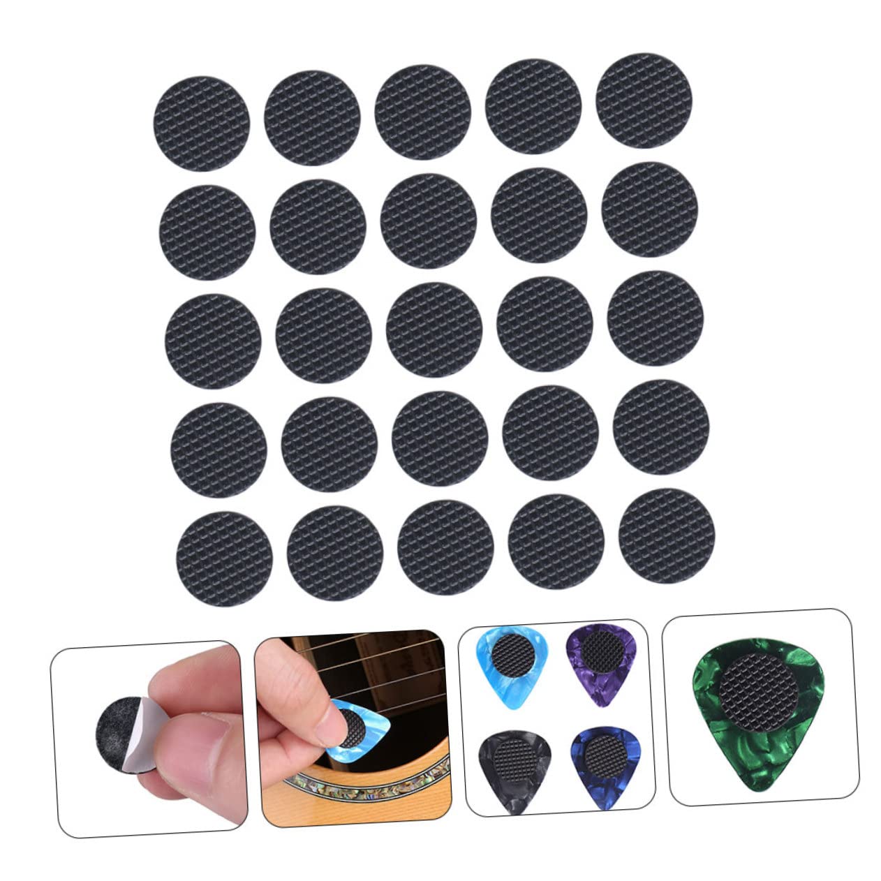 ibasenice 200piezas Empuñaduras De Goma Antideslizantes Para Púas De Guitarra Grips De Goma Para Púas Accesorios De Guitarra Para Músicos y Amantes