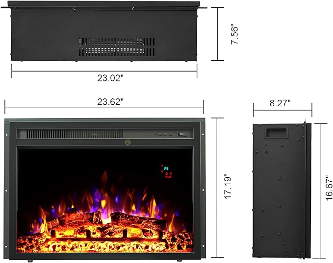 Chimenea eléctrica 41.3 pulgadas con marco de óxido de magnesio, color marrón miniatura 4