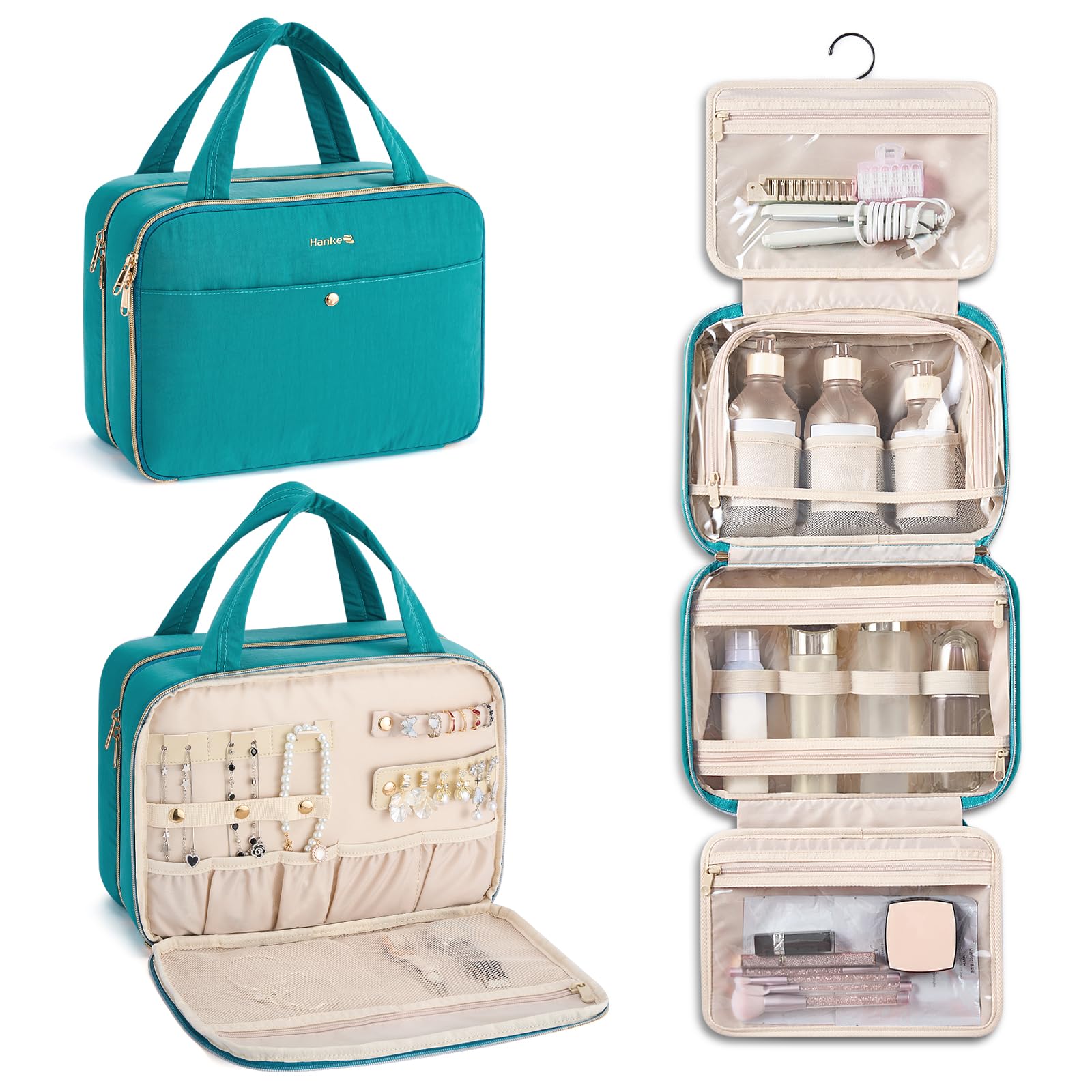 Hanke Hanging Toiletry Bag with Jewelry Compartment