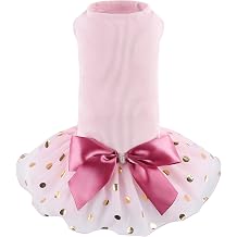 Dog Princess Dress Cute Lace Tutu Skirt, Puppy Wedding Clothes for Small Medium Dog Chihuahua PitbullsPink,Large
