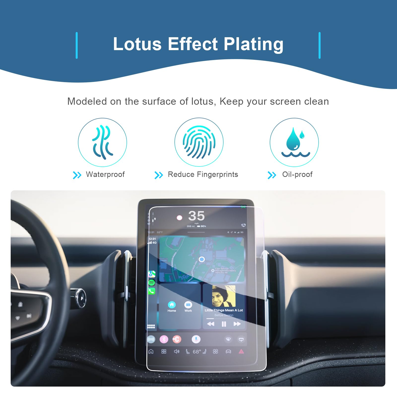 GAFAT Compatible con Volvo EX30 2024-2026 2027 12,3" Protector de Pantalla para Navigation, 12,3" Protector Cristal Templado para EX 30 2025 Display TouchScreen Navi GPS, Antigolpes, 9H Antiarañazo