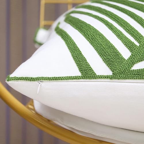 Miniatura 6 de UnionKK - 1 funda de cojín decorativa para el hogar con bordado cuadrado de algodón macizo, 18.0 x 18.0in, Algodón, pattern-2, 18x18 pulgadass