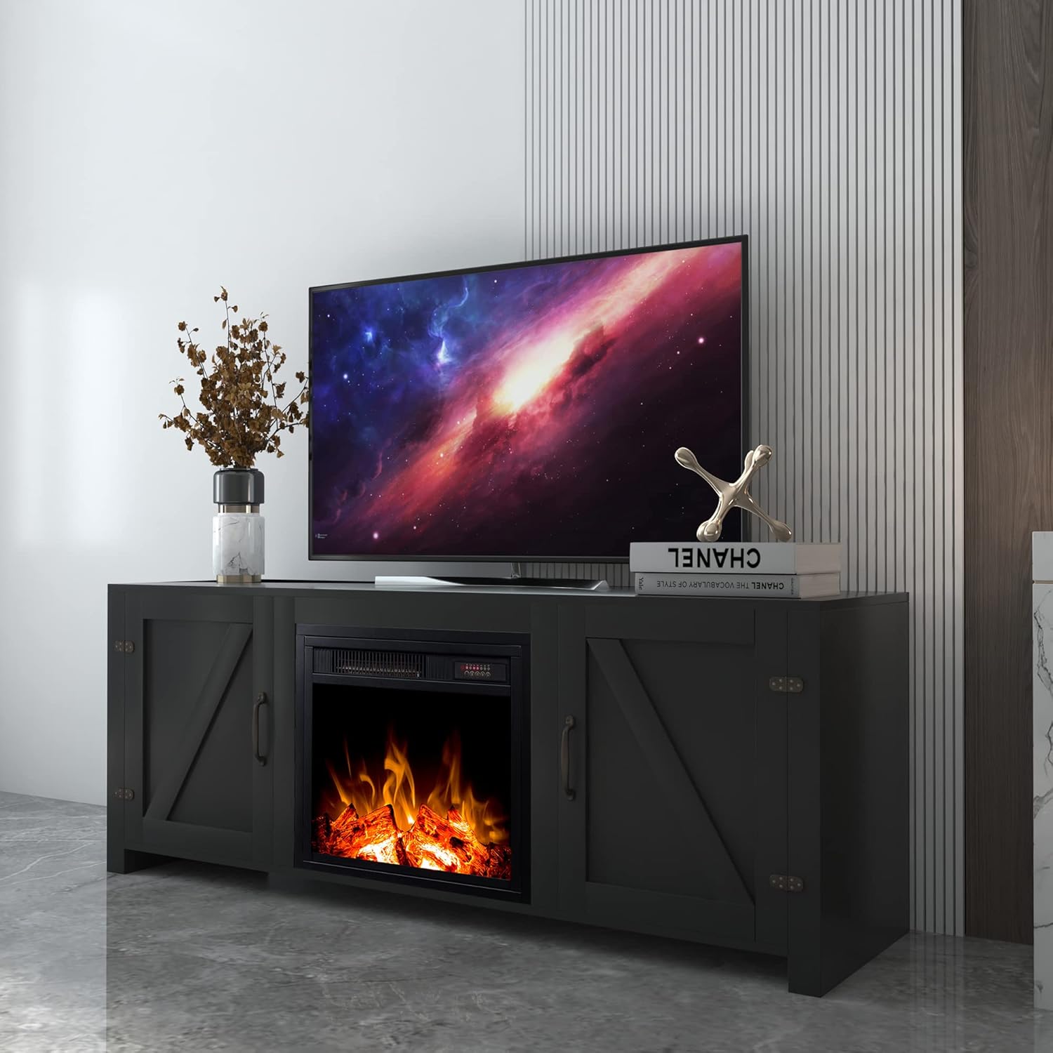 Amazon.com: Leiln.z Heated Entertainment Unit with LED Fireplace – for