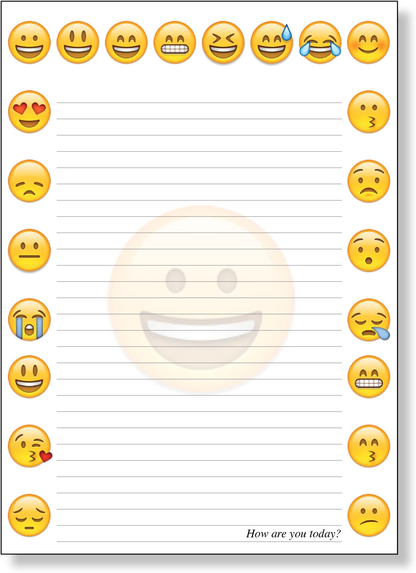 3 Pack of Emoji Pads, 8.5 x 6.1 Notepads Full of Emoji Faces, To Express your Feelings, and Brighten up your Day, 50 Sheets Per Pad