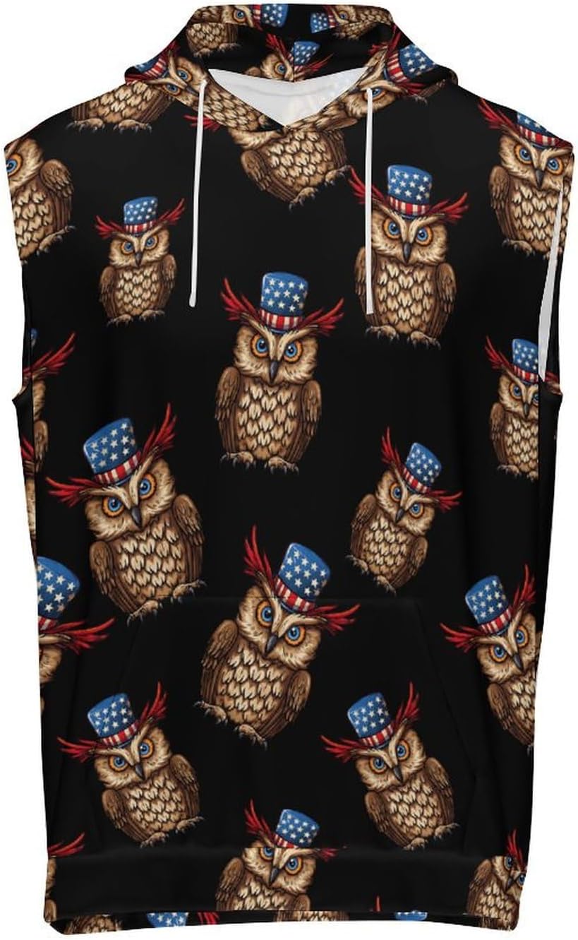 Men's Workout Hooded Tank Tops Sleeveless Muscle Gym T-Shirts