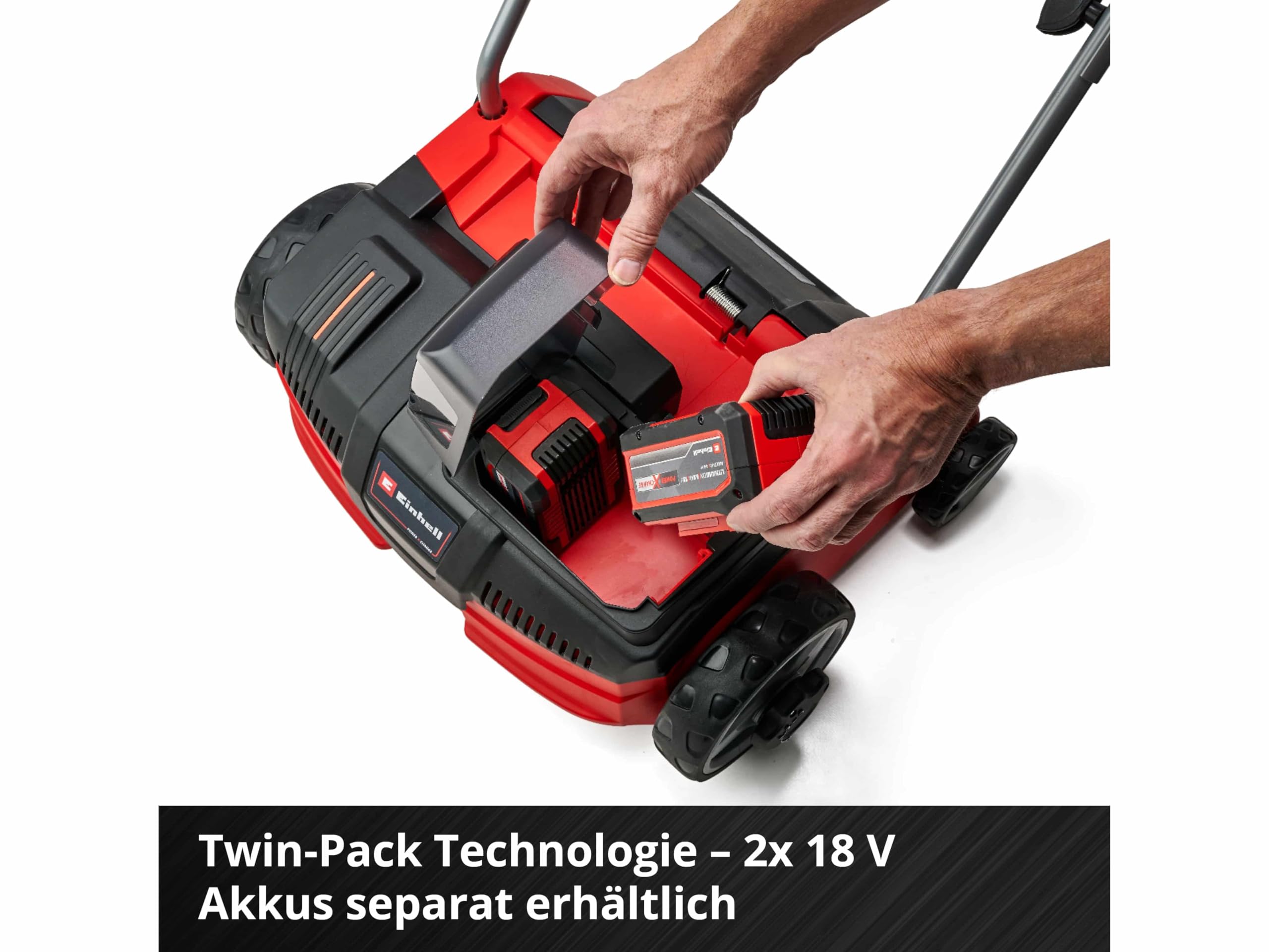 Einhell Wertykulator akumulatorowy GC-SC 36/31 Li-Solo Power X-Change (litowo-jonowy, 36 V, szerokość robocza 31 cm, rolka nożowa z łożyskiem kulkowym z 8 nożami, bez akumulatora i ładowarki)