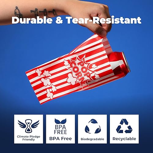 Miniatura 4 de Paquete de 1000 Bolsas de palomitas de maíz de 1 onza  Pequeño recipiente de papel desechable para palomitas de maíz, parte inferior plana a prueba